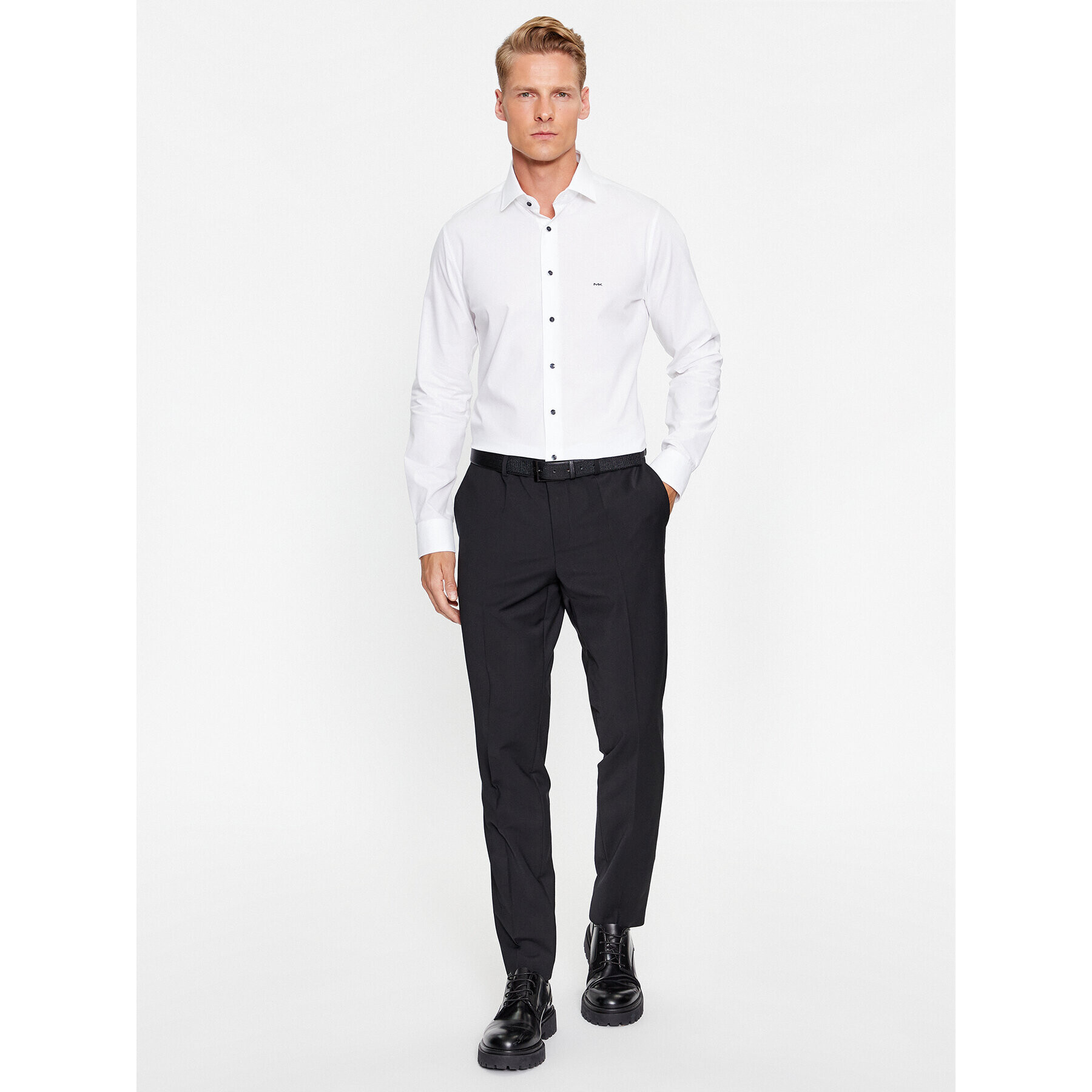 Michael Kors Риза MK0DS01204 Бял Slim Fit - Pepit.bg