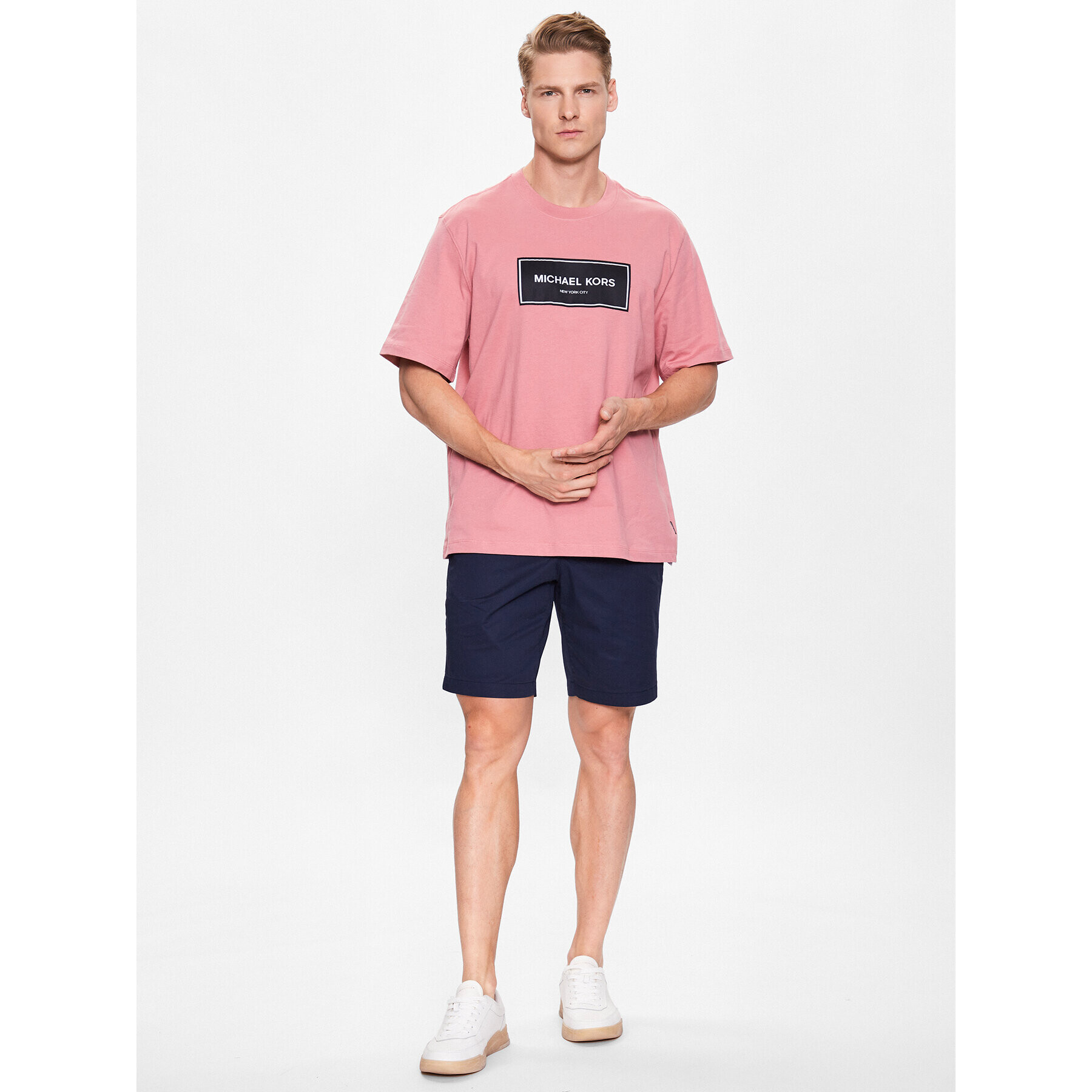 Michael Kors Шорти от плат CS93CSK4JJ Тъмносин Slim Fit - Pepit.bg