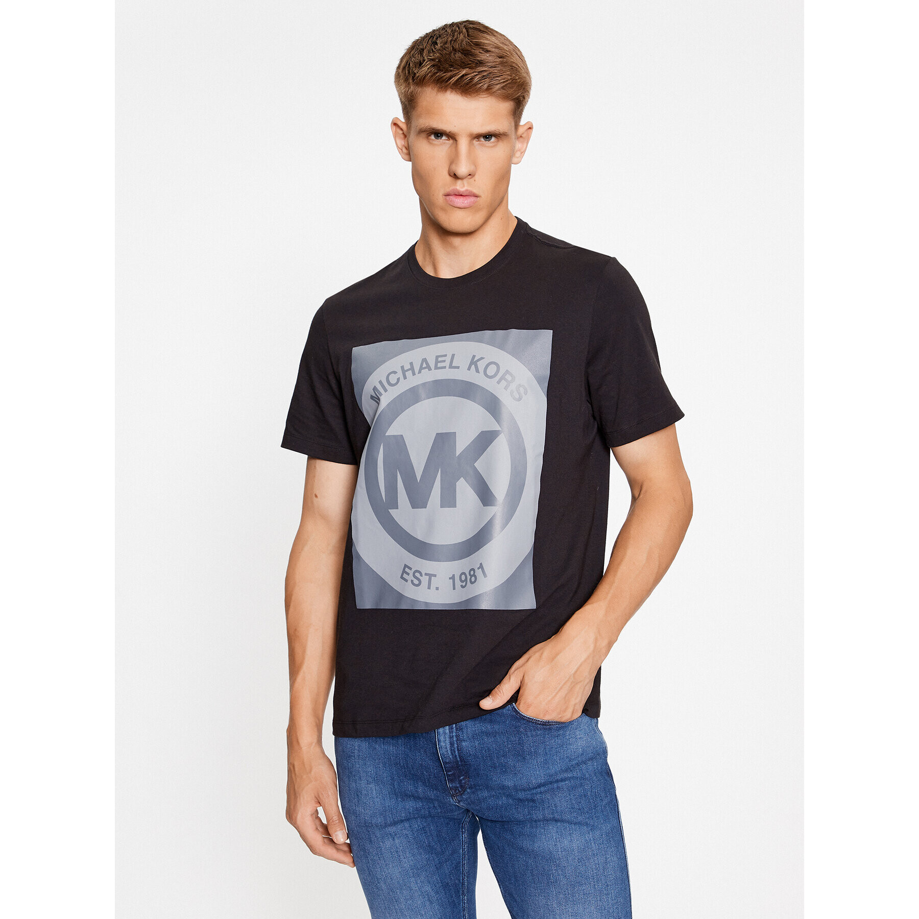 Michael Kors Тишърт 6F36G10091 Черен Regular Fit - Pepit.bg