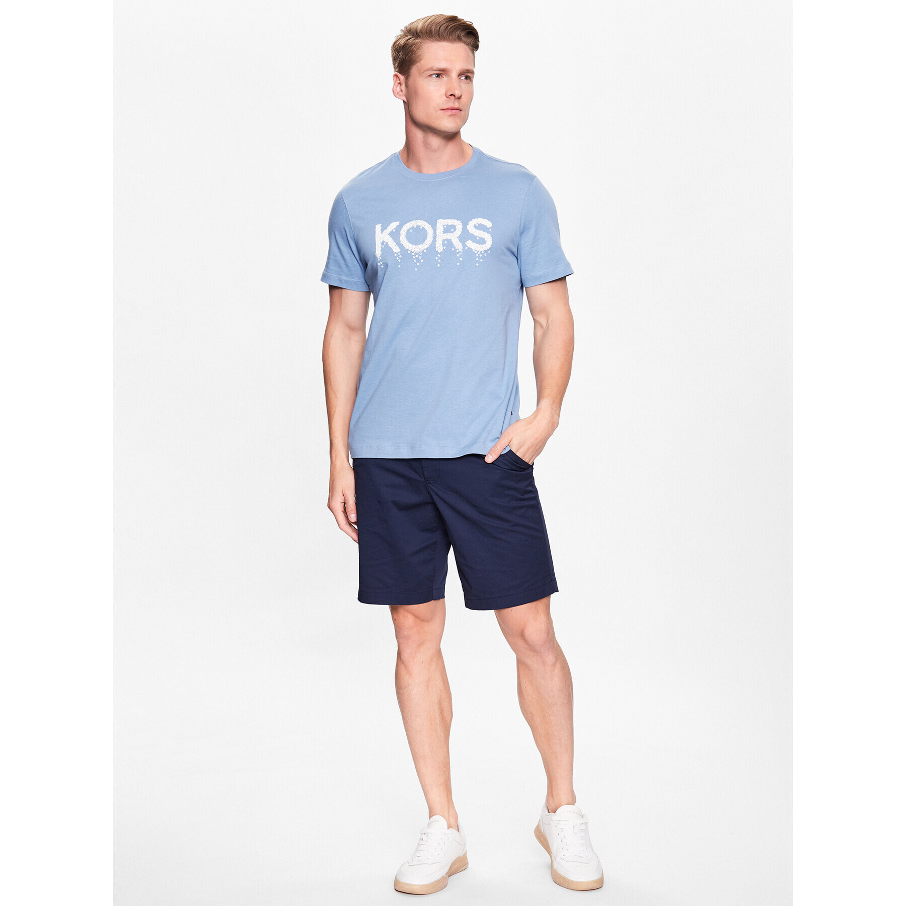 Michael Kors Тишърт CS351IGFV4 Син Regular Fit - Pepit.bg