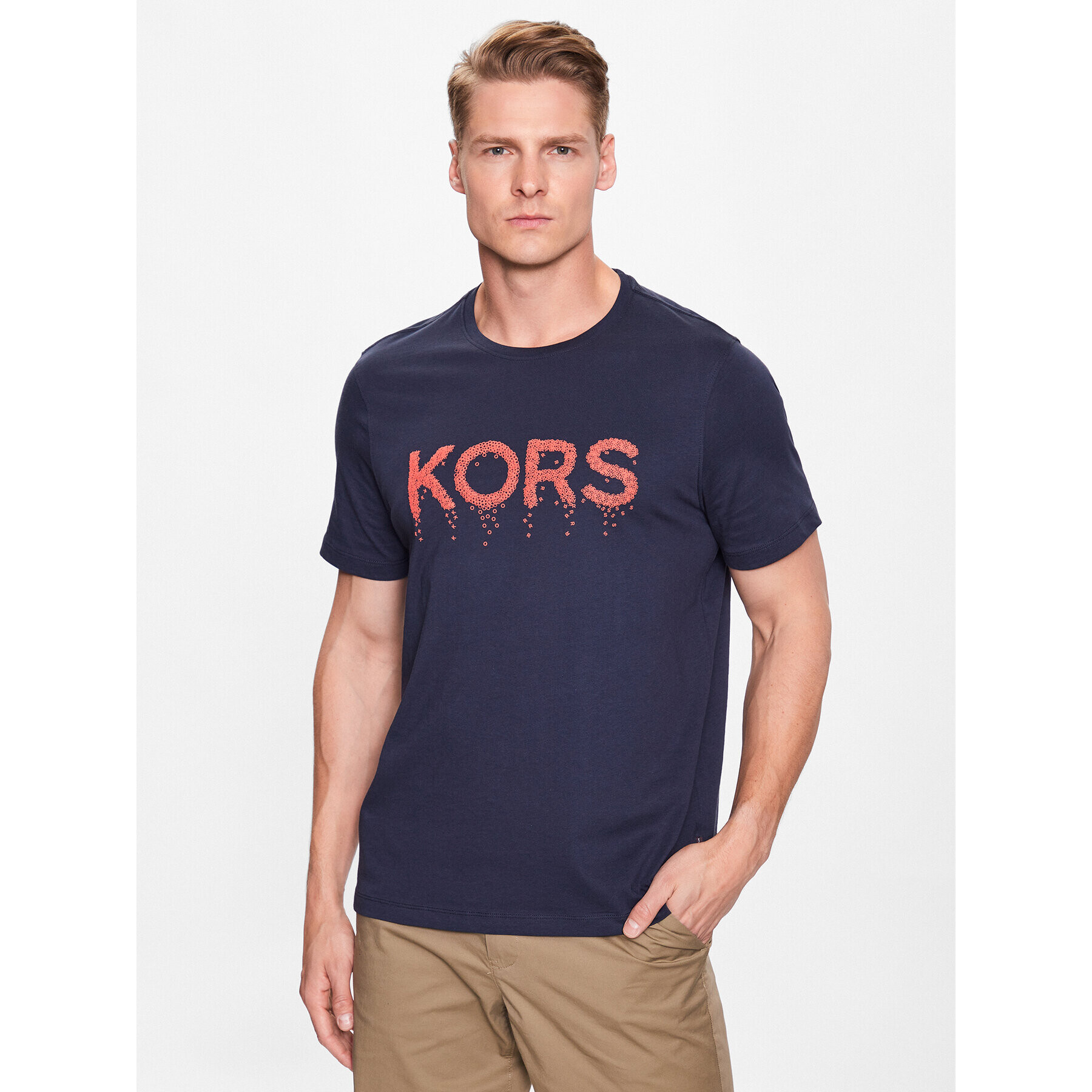 Michael Kors Тишърт CS351IGFV4 Тъмносин Regular Fit - Pepit.bg