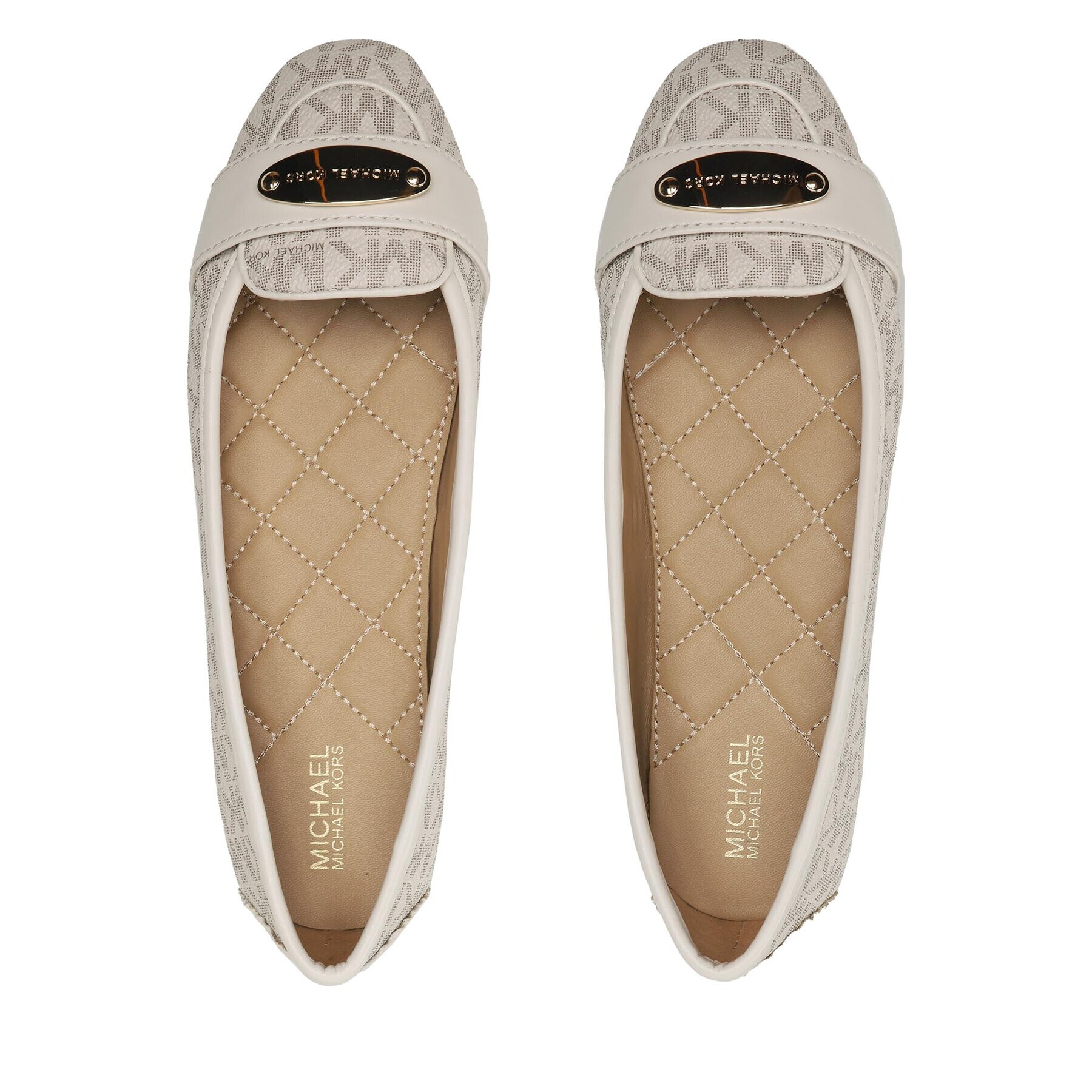 MICHAEL Michael Kors Балеринки Mk Plate Moc 40R3MKFR1B Бежов - Pepit.bg
