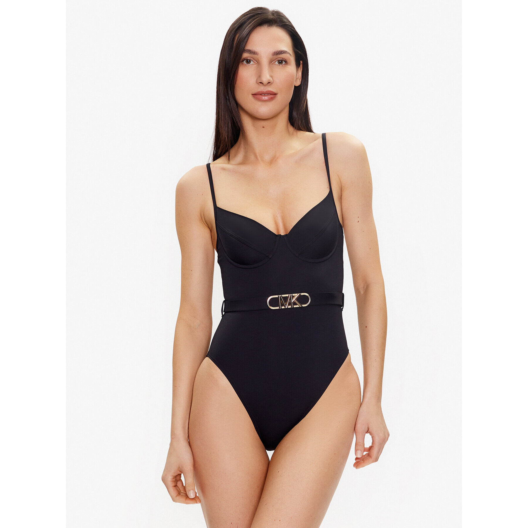 MICHAEL Michael Kors Бански костюм Solid Underwire MM1N615 Черен - Pepit.bg