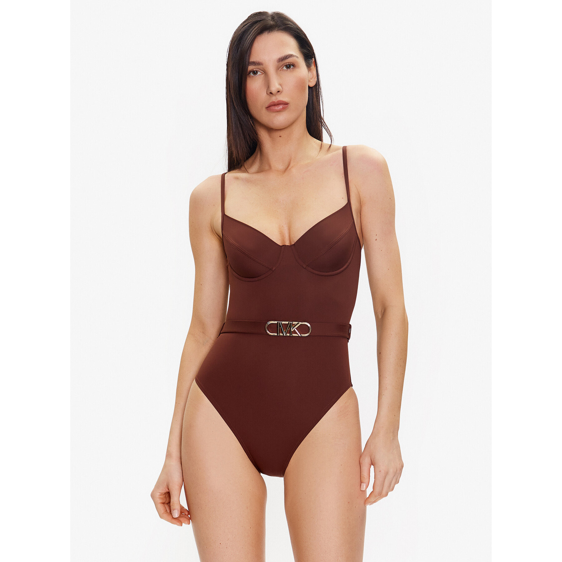 MICHAEL Michael Kors Бански костюм Solid Underwire MM1N615 Кафяв - Pepit.bg