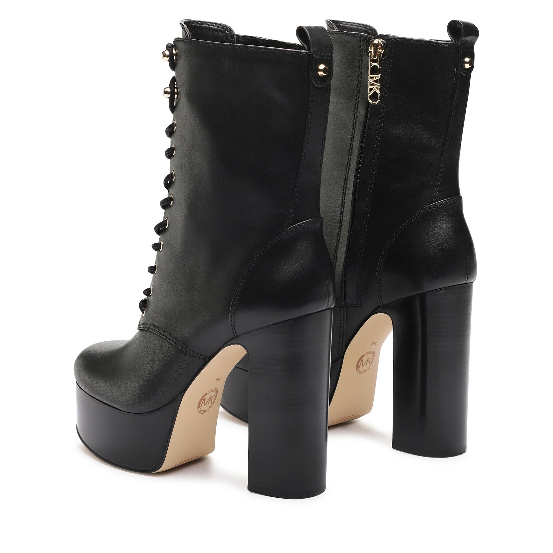 MICHAEL Michael Kors Боти Natasha Lace Up Bootie 40F3NAME6L Черен - Pepit.bg