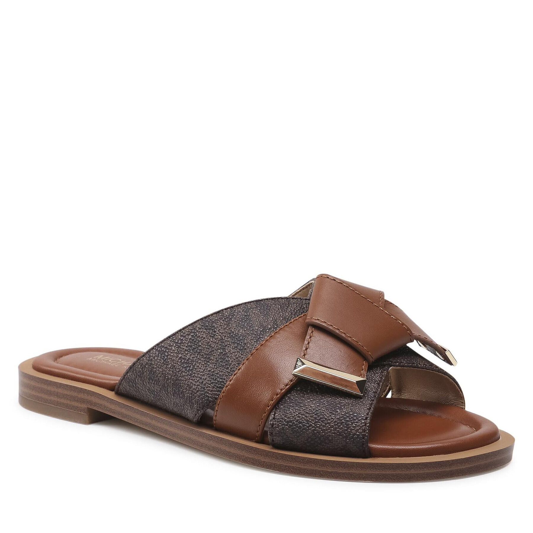 MICHAEL Michael Kors Чехли Addison Flat Sandal 40T1ADFA1B Кафяв - Pepit.bg