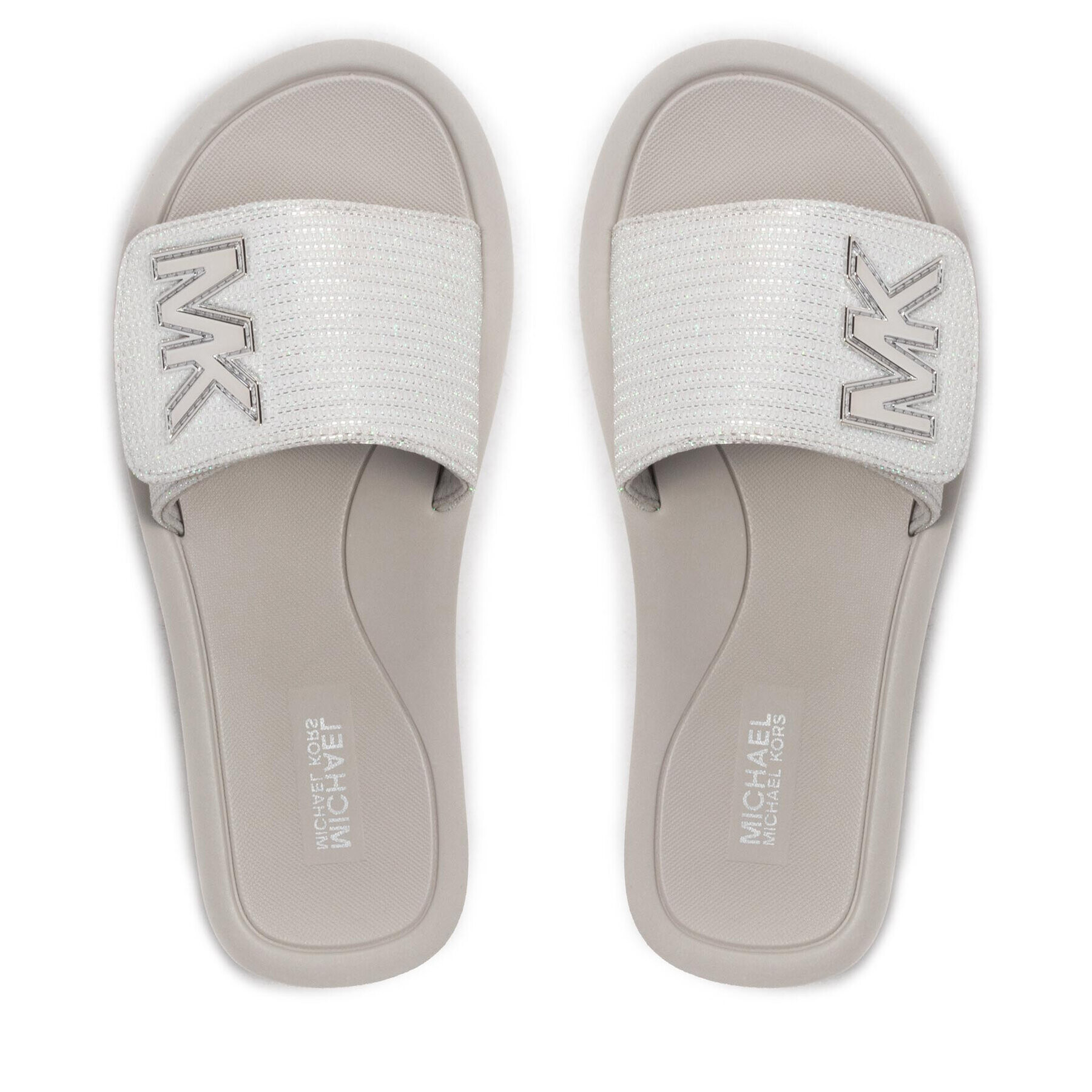 MICHAEL Michael Kors Чехли Mk Slide 40T8MKFA3D Сребрист - Pepit.bg
