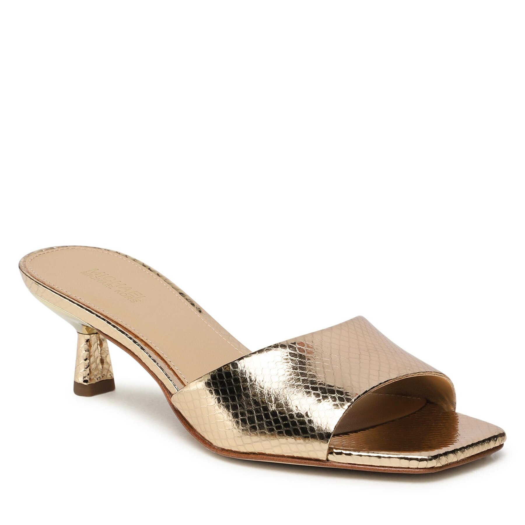MICHAEL Michael Kors Чехли Amal Kitten Sandal 40F2AMMA1M Златист - Pepit.bg