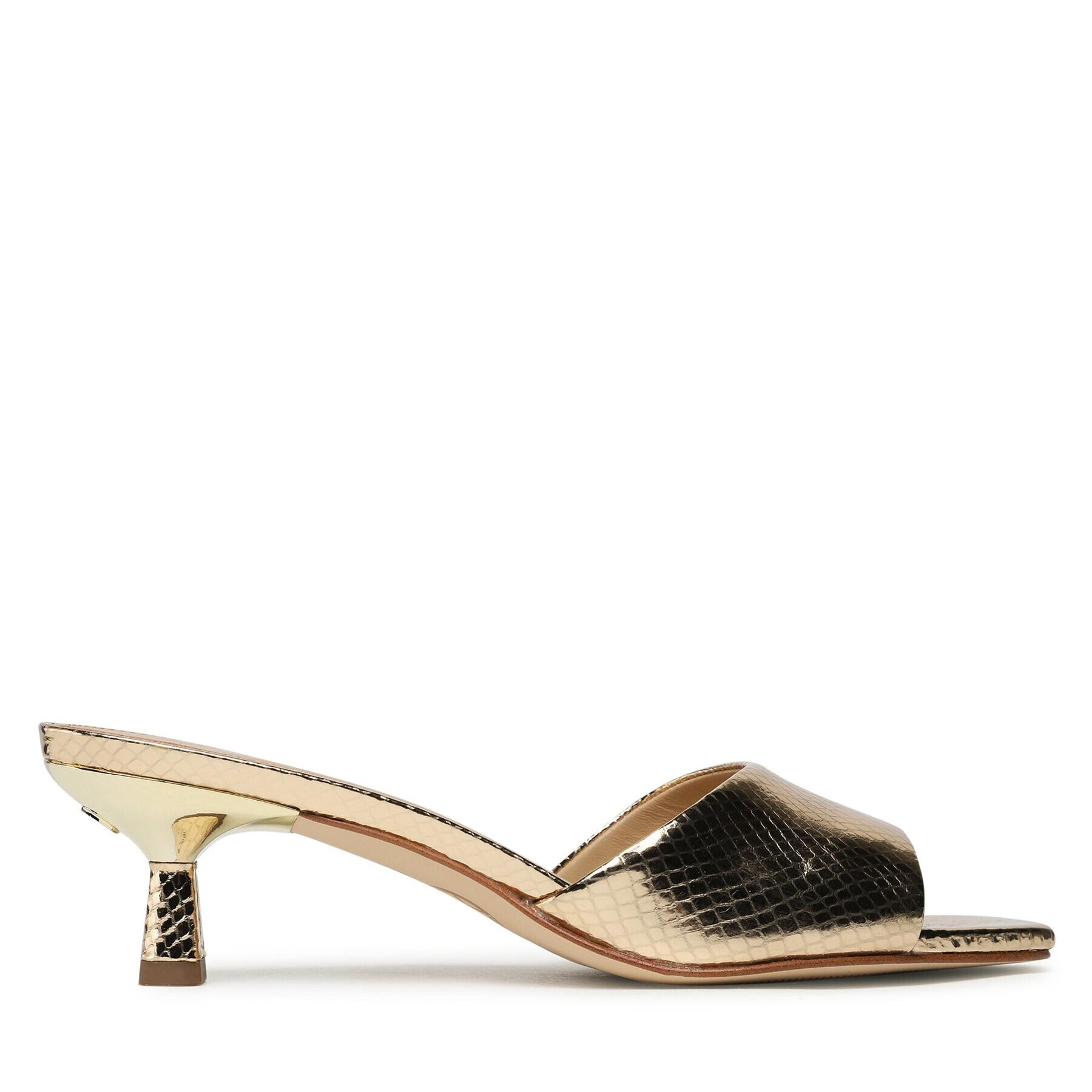 MICHAEL Michael Kors Чехли Amal Kitten Sandal 40F2AMMA1M Златист - Pepit.bg
