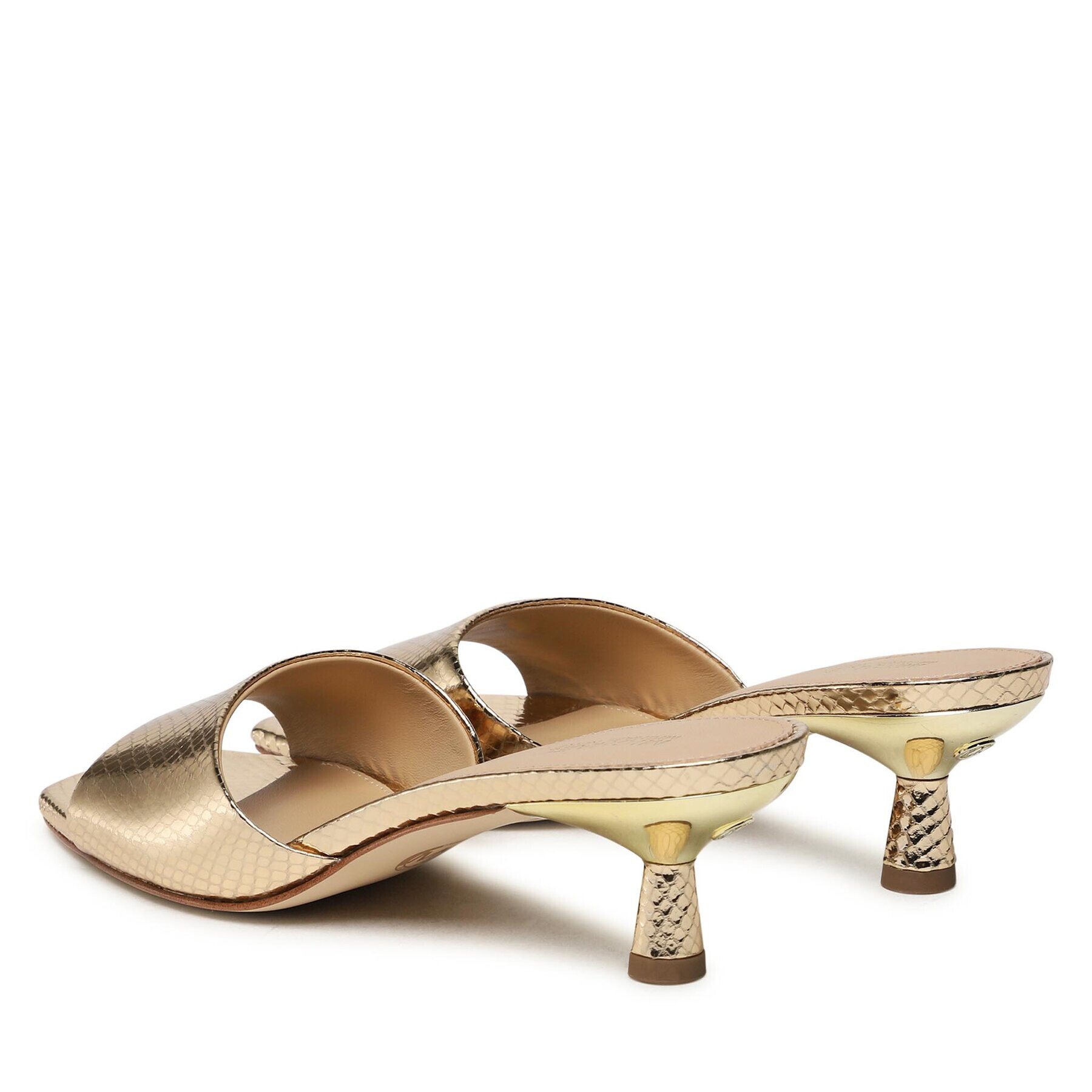 MICHAEL Michael Kors Чехли Amal Kitten Sandal 40F2AMMA1M Златист - Pepit.bg