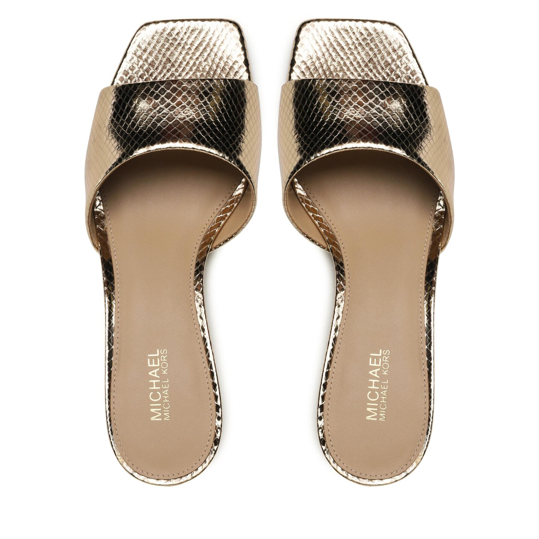 MICHAEL Michael Kors Чехли Amal Kitten Sandal 40F2AMMA1M Златист - Pepit.bg