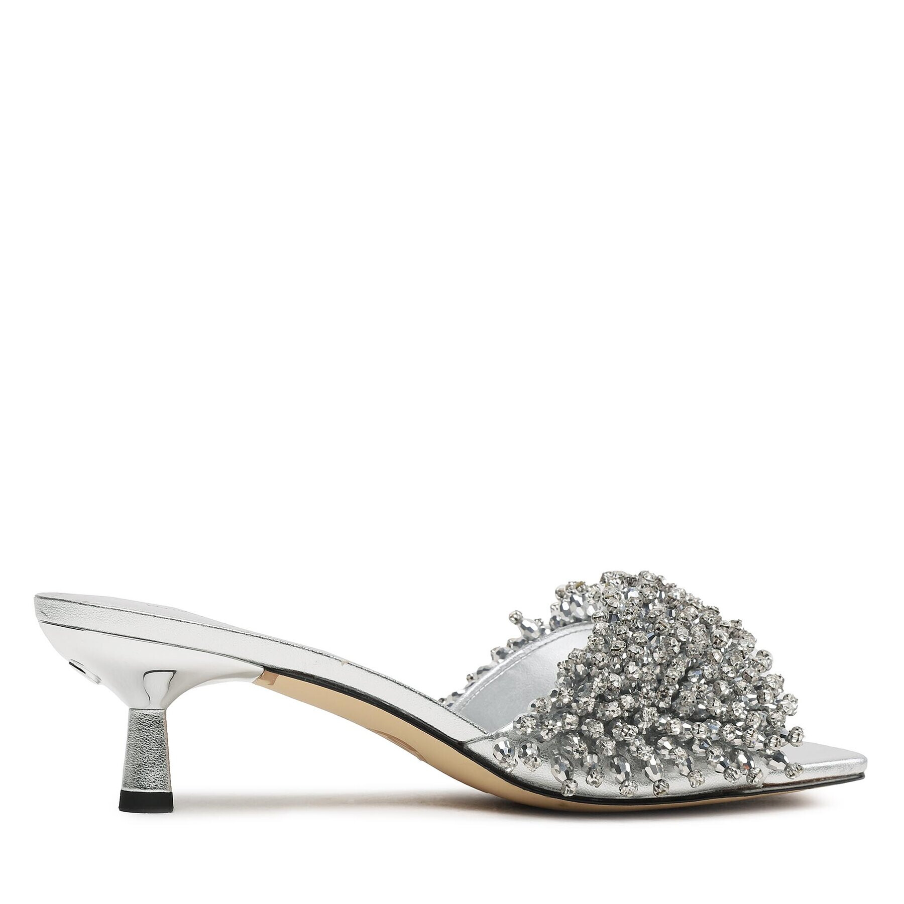 MICHAEL Michael Kors Чехли Amal Kitten Sandal 40S3AMMS1M Сребрист - Pepit.bg