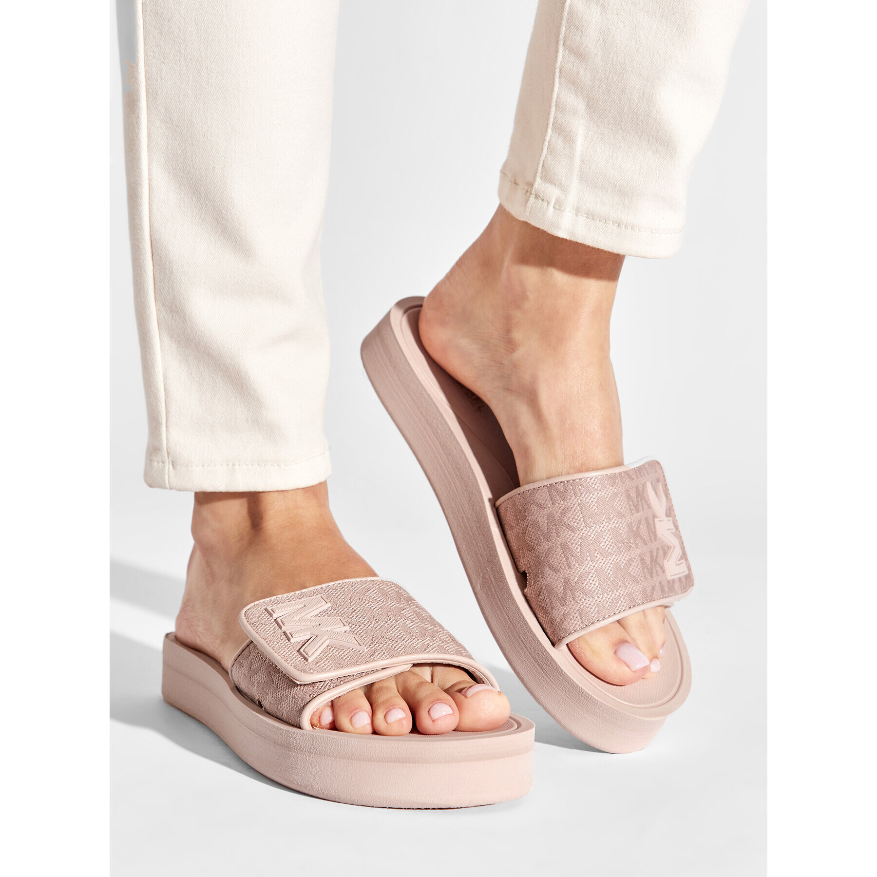MICHAEL Michael Kors Чехли Mk Platform Slide 40T2MKFA1Y Розов - Pepit.bg