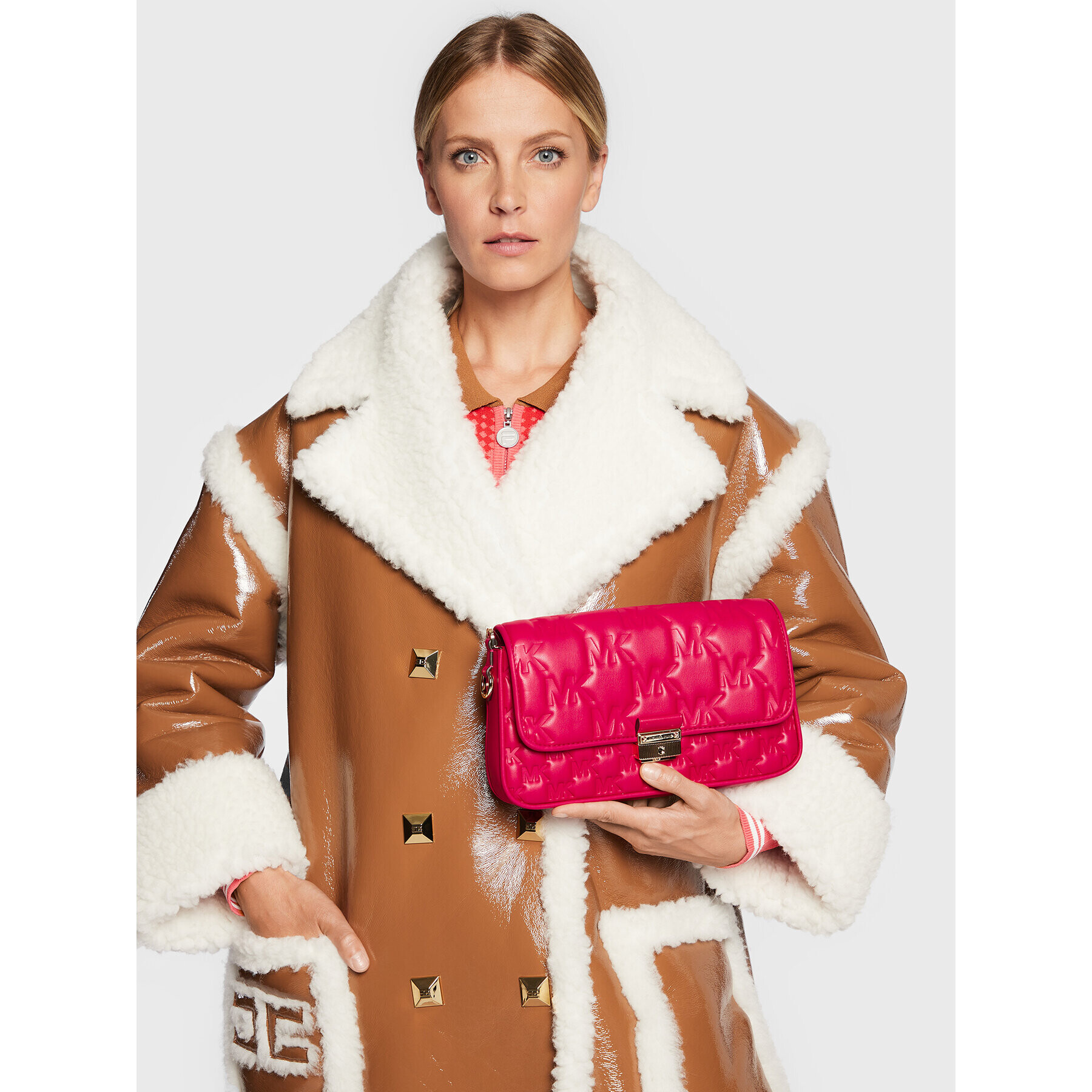 MICHAEL Michael Kors Дамска чанта Bradshaw 30S2L2BL1L Розов - Pepit.bg