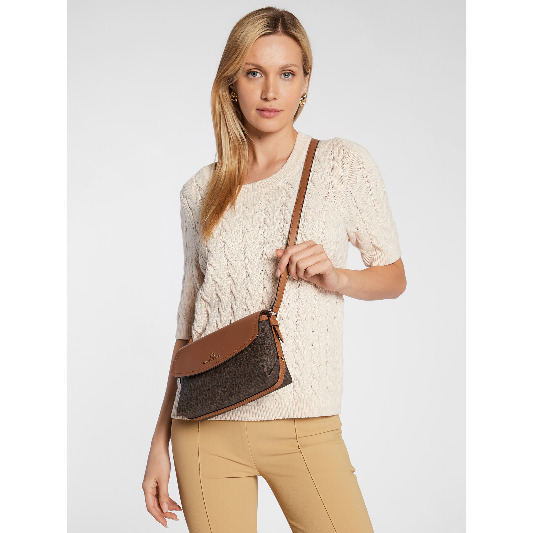 MICHAEL Michael Kors Дамска чанта Brooklyn 32H1GBNC7B Кафяв - Pepit.bg
