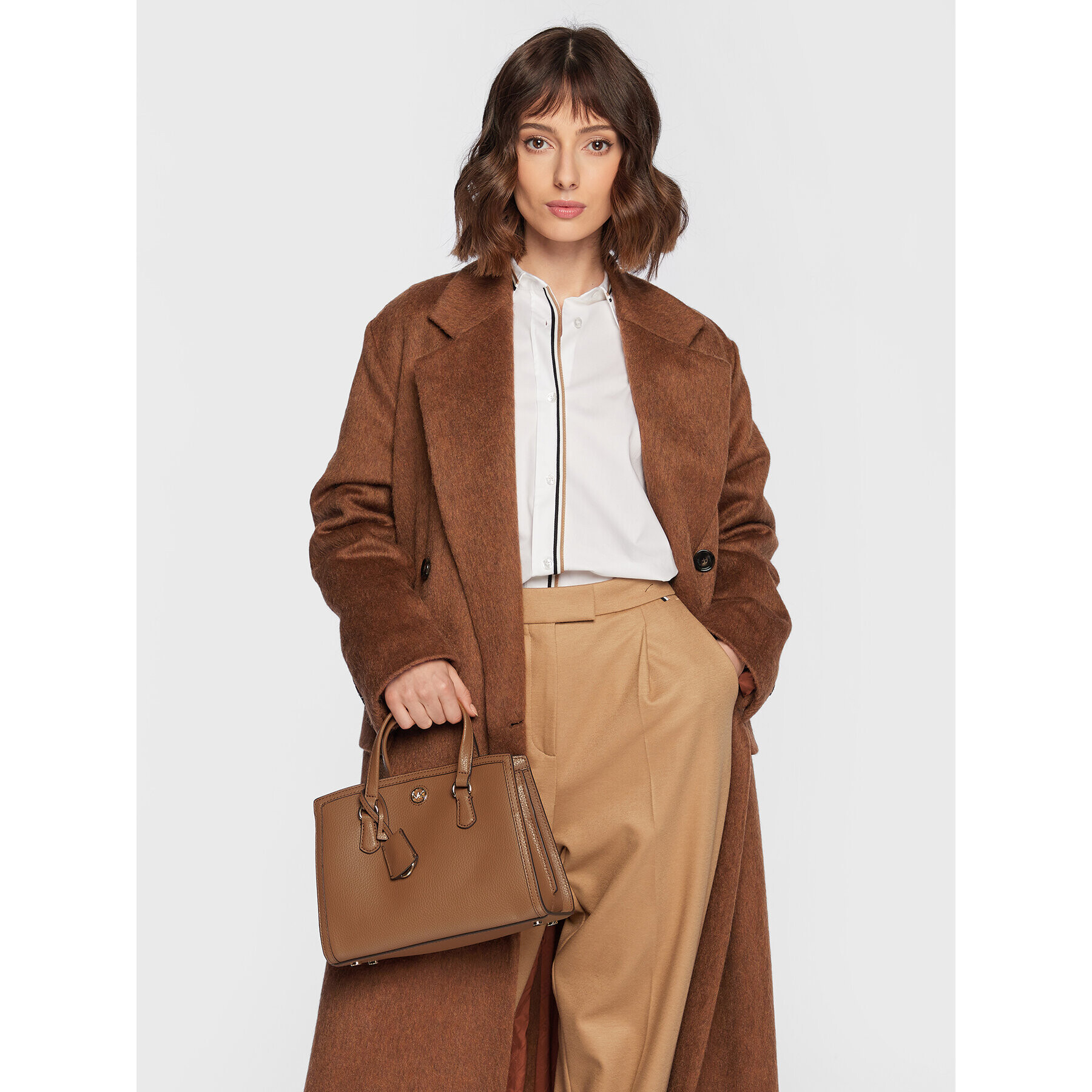 MICHAEL Michael Kors Дамска чанта Chantal 30F2G7CM1T Кафяв - Pepit.bg