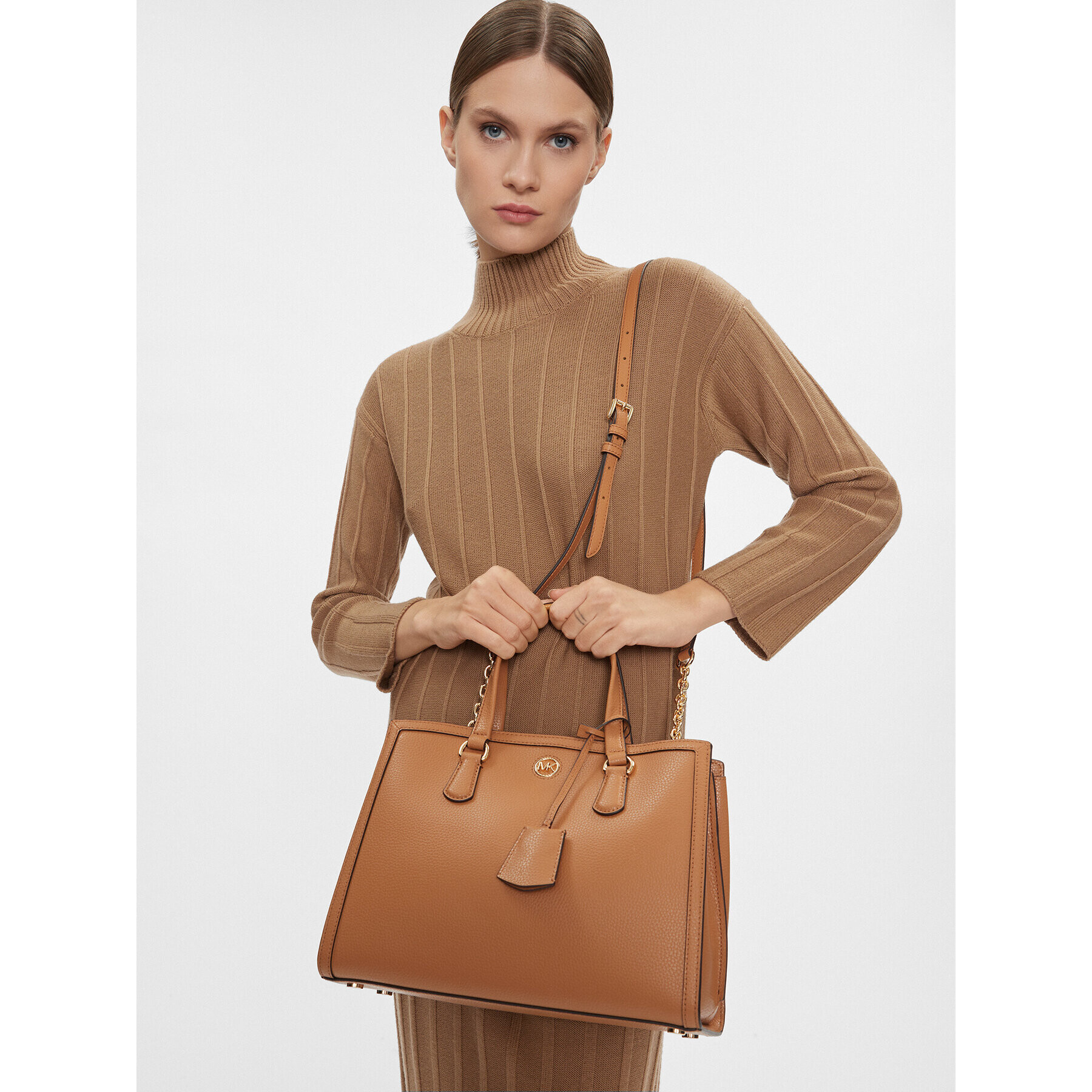 MICHAEL Michael Kors Дамска чанта Chantal 30F2G7CS2T Кафяв - Pepit.bg