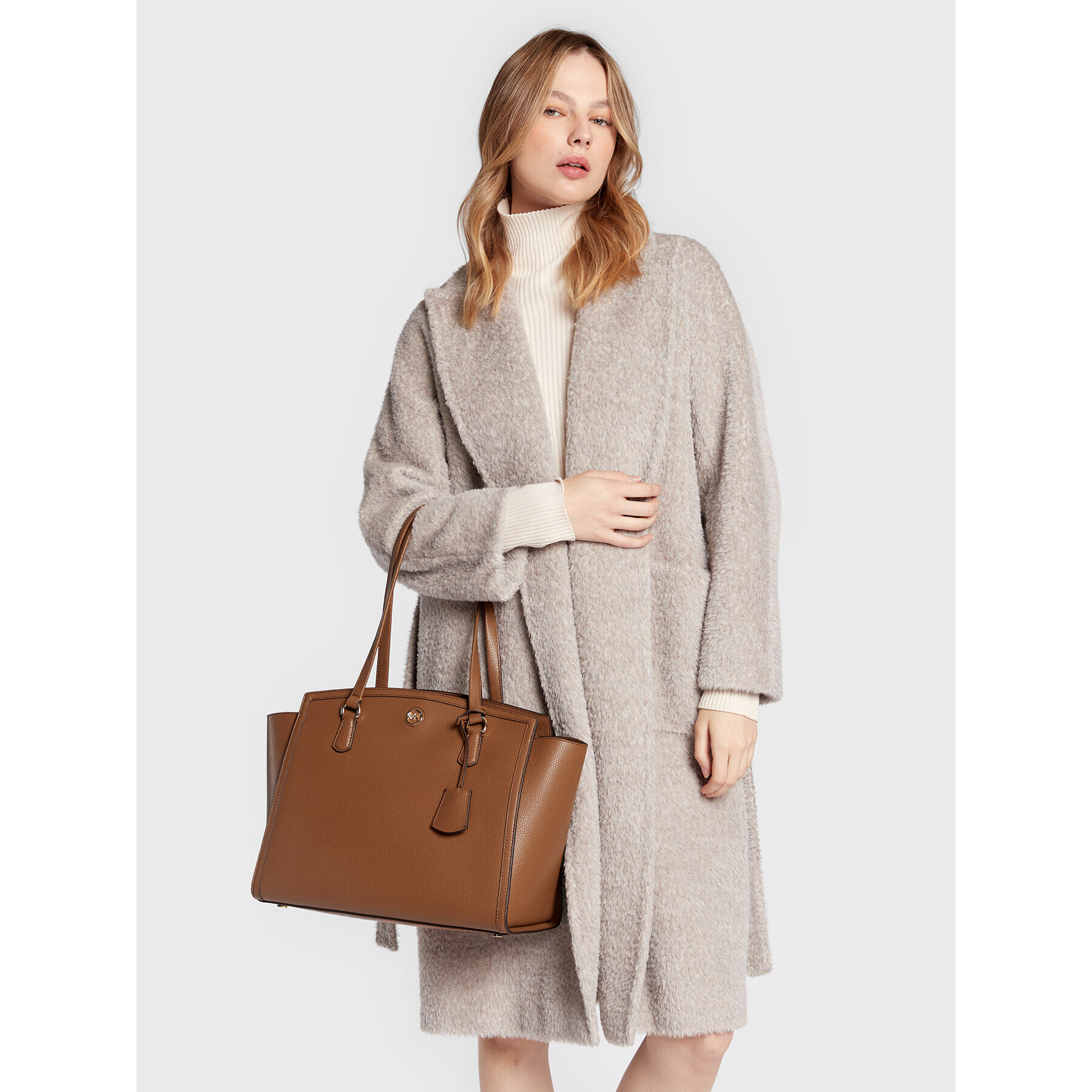 MICHAEL Michael Kors Дамска чанта Chantal 30F2G7CT3T Кафяв - Pepit.bg