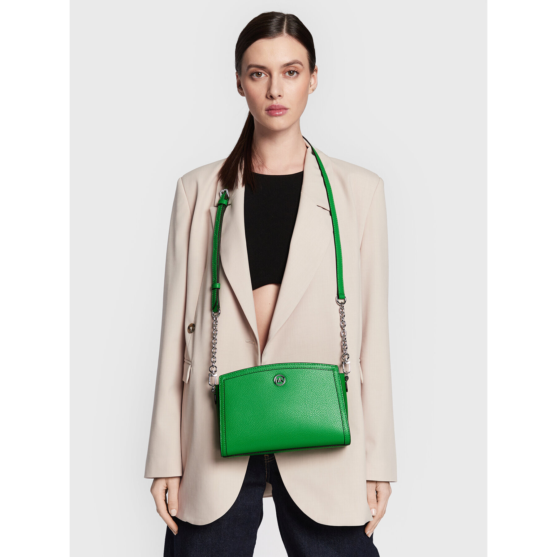 MICHAEL Michael Kors Дамска чанта Chantal 32R3S7CC3T Зелен - Pepit.bg