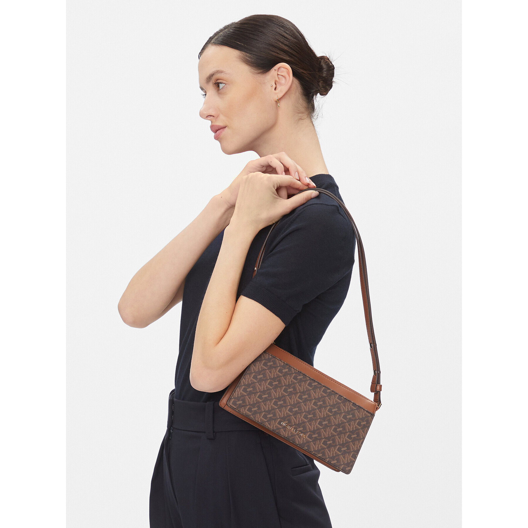 MICHAEL Michael Kors Дамска чанта Empire 32H3G8EC7B Кафяв - Pepit.bg