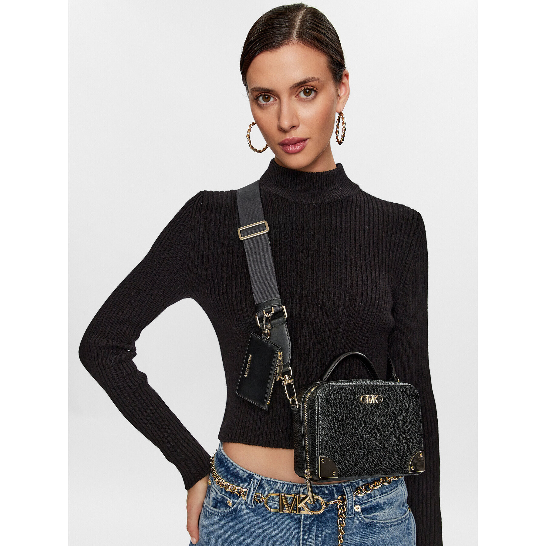 MICHAEL Michael Kors Дамска чанта Estelle 32F3G9EC5L Черен - Pepit.bg
