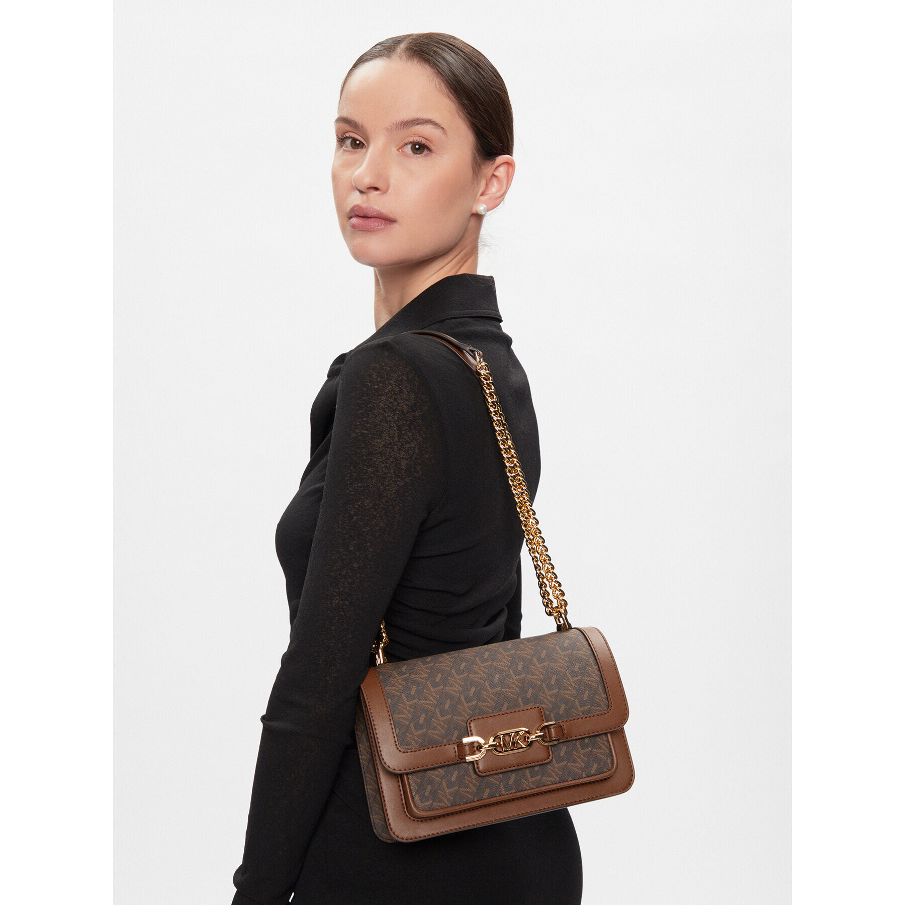 MICHAEL Michael Kors Дамска чанта Heather 30R4G7HL3B Кафяв - Pepit.bg
