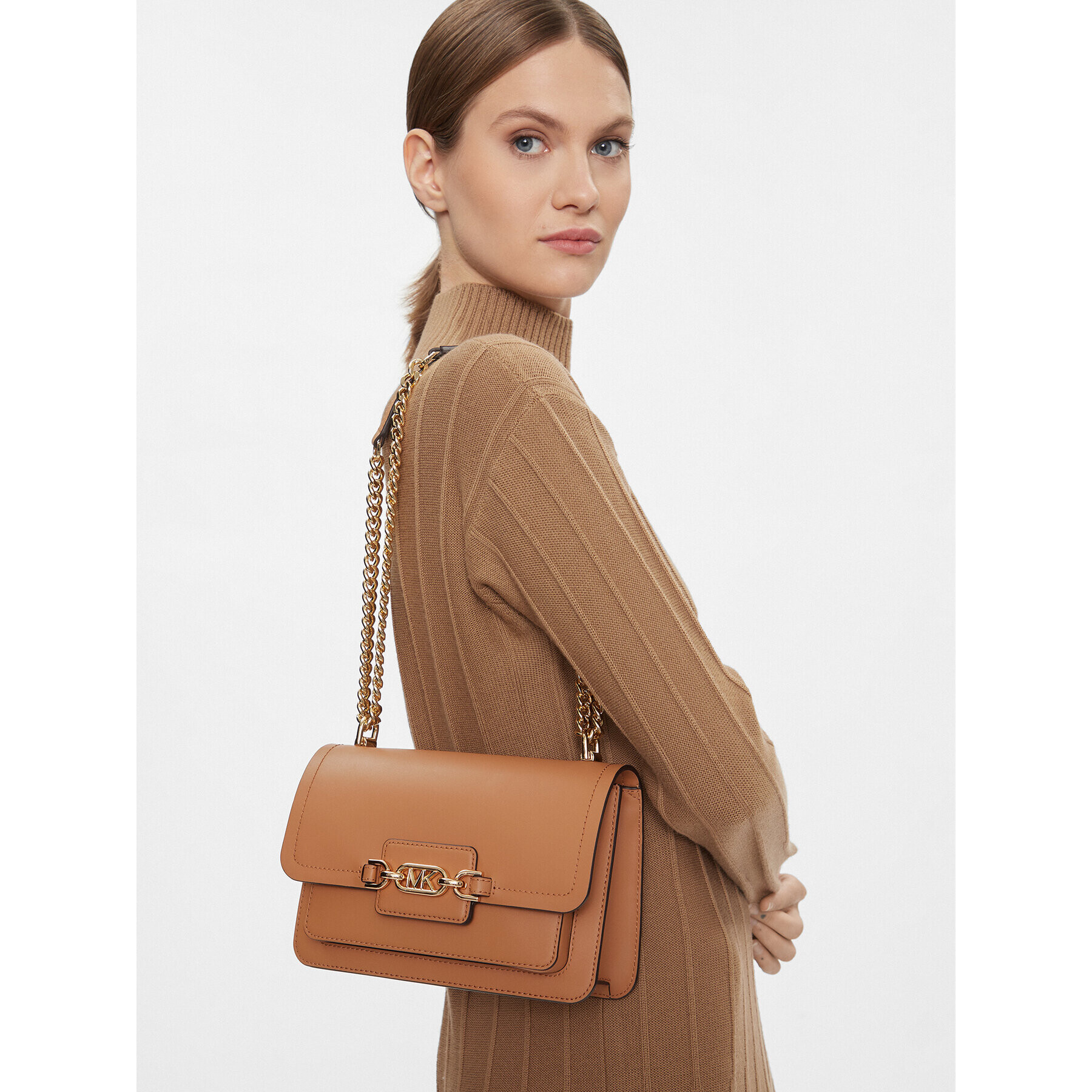 MICHAEL Michael Kors Дамска чанта Heather 30S2G7HL3L Кафяв - Pepit.bg