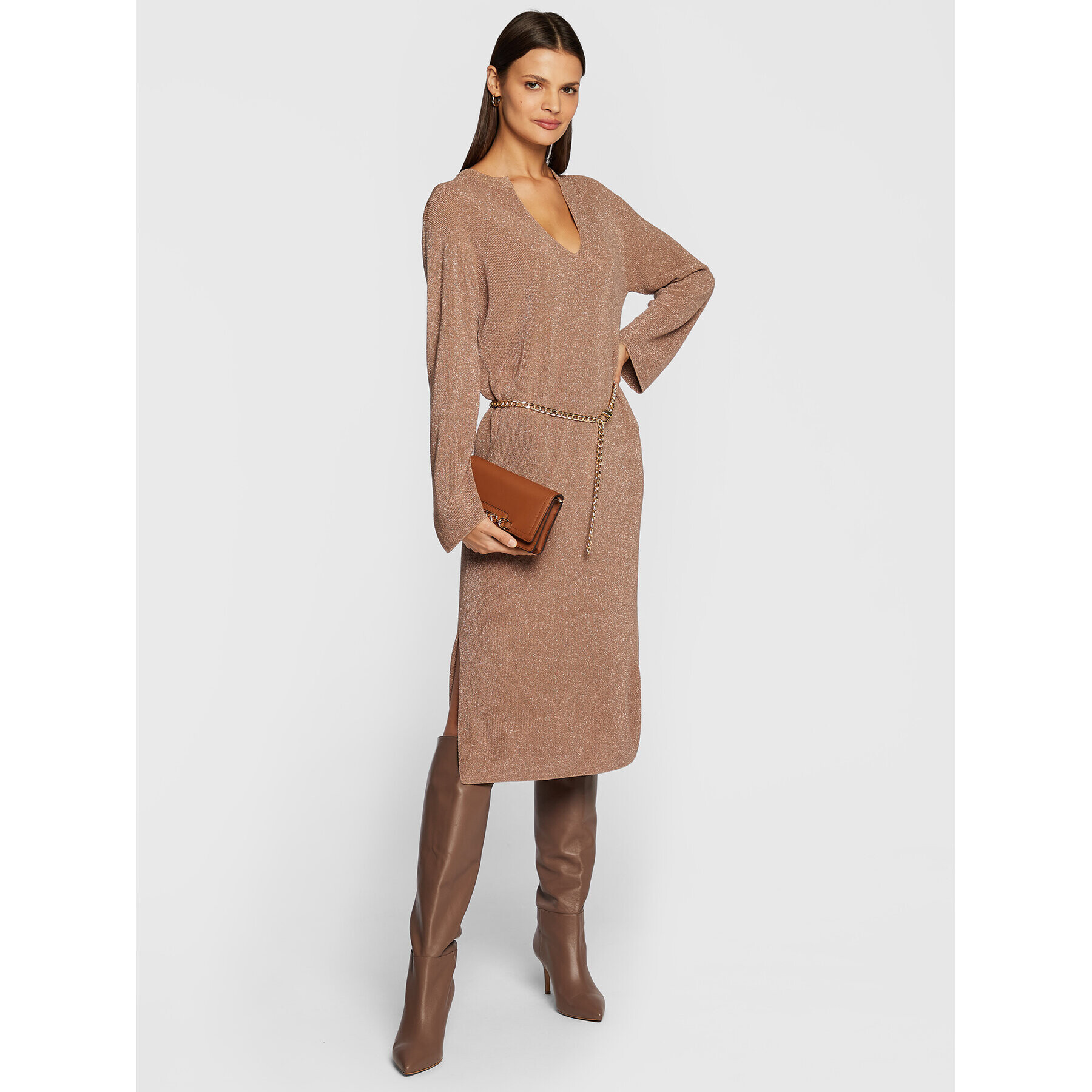 MICHAEL Michael Kors Дамска чанта Heather 32F2G7HC1L Кафяв - Pepit.bg