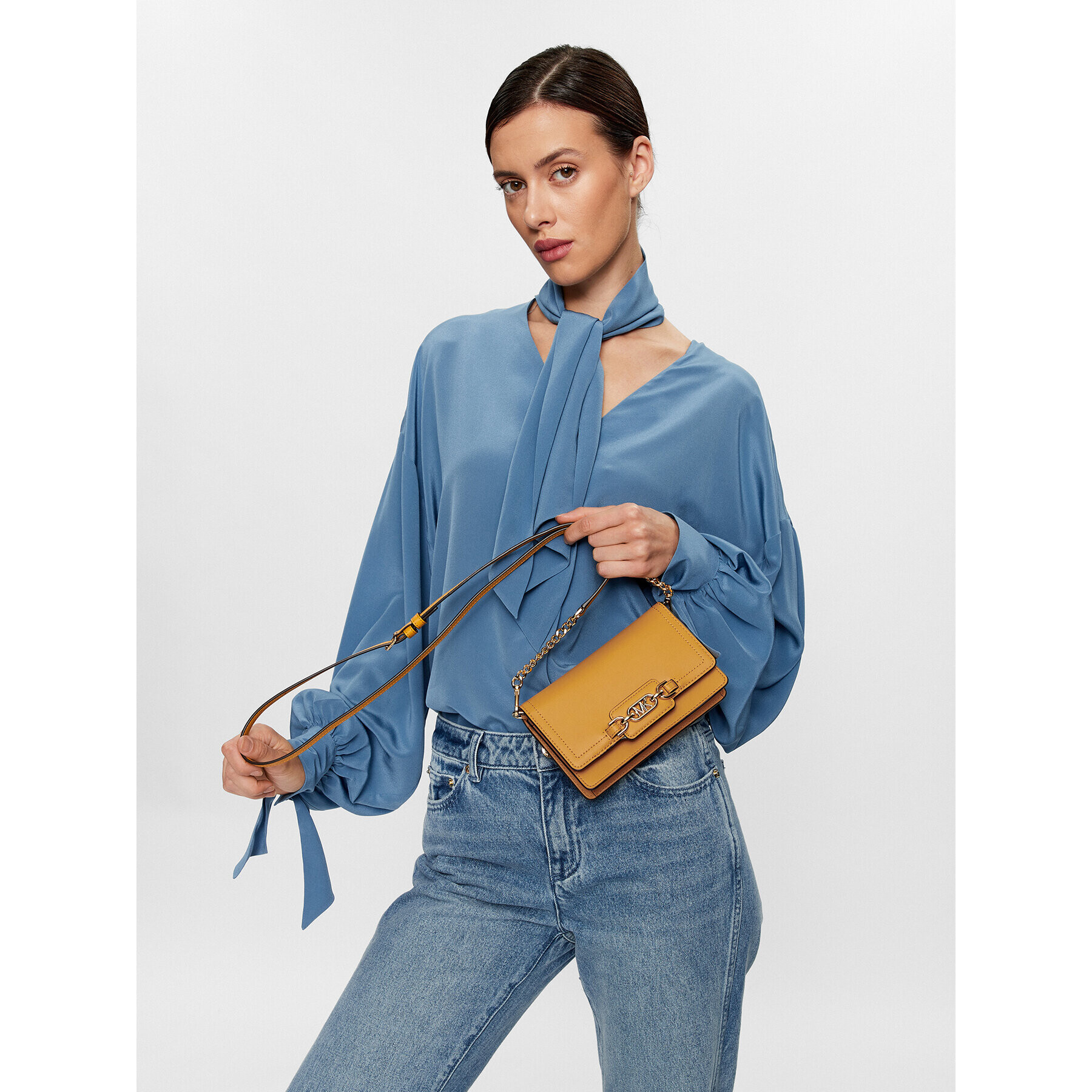 MICHAEL Michael Kors Дамска чанта Heather 32F2G7HC1L Жълт - Pepit.bg