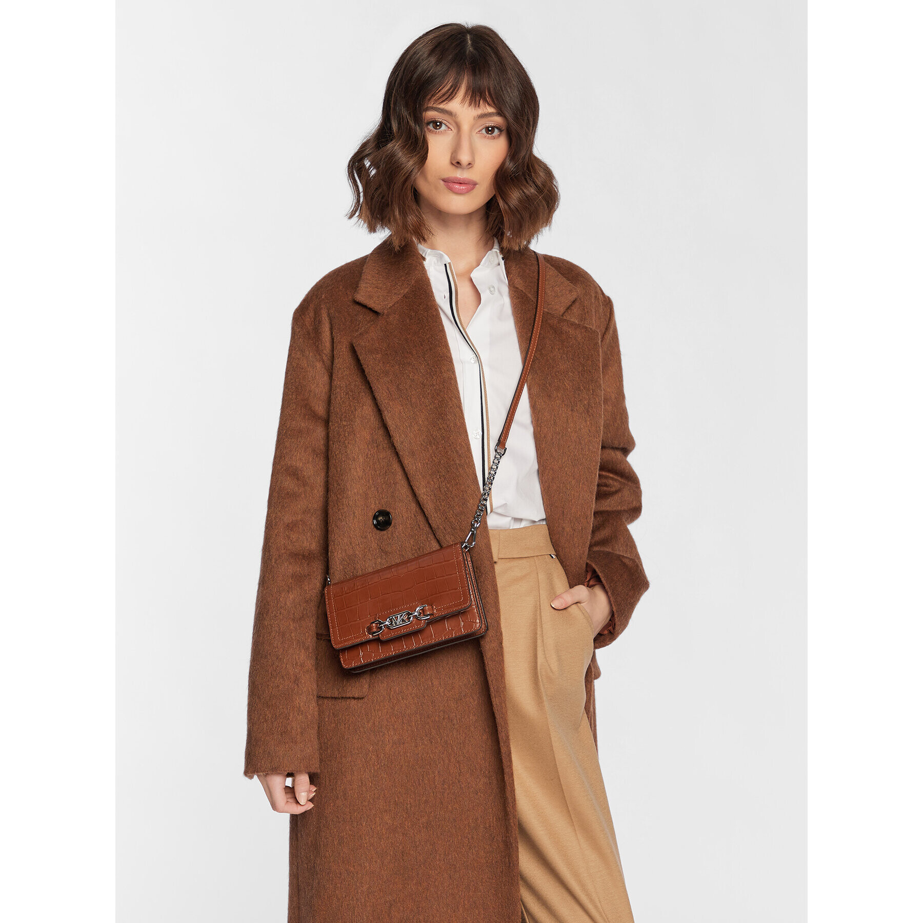 MICHAEL Michael Kors Дамска чанта Heather 32R3S7HC1E Кафяв - Pepit.bg