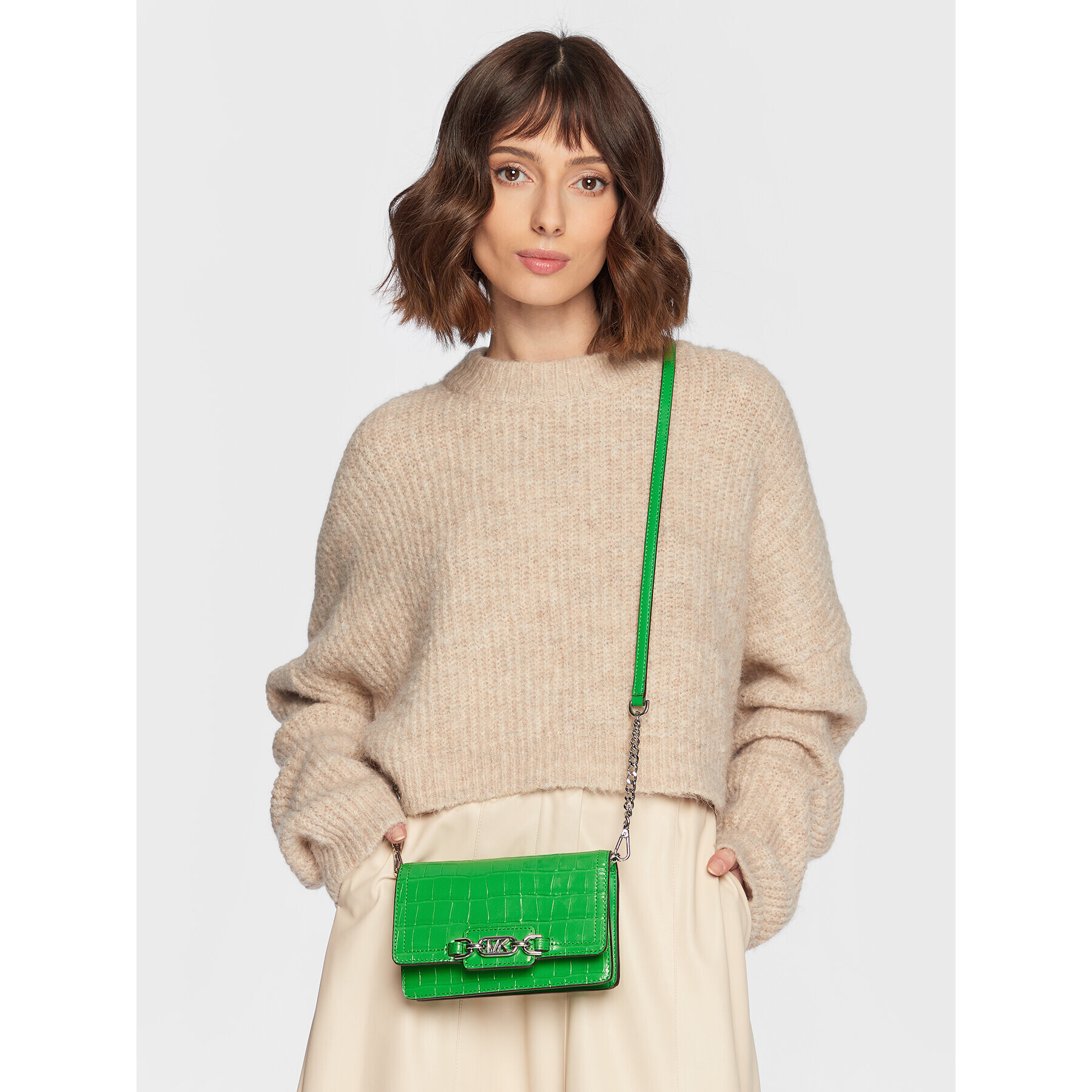 MICHAEL Michael Kors Дамска чанта Heather 32R3S7HC1E Зелен - Pepit.bg