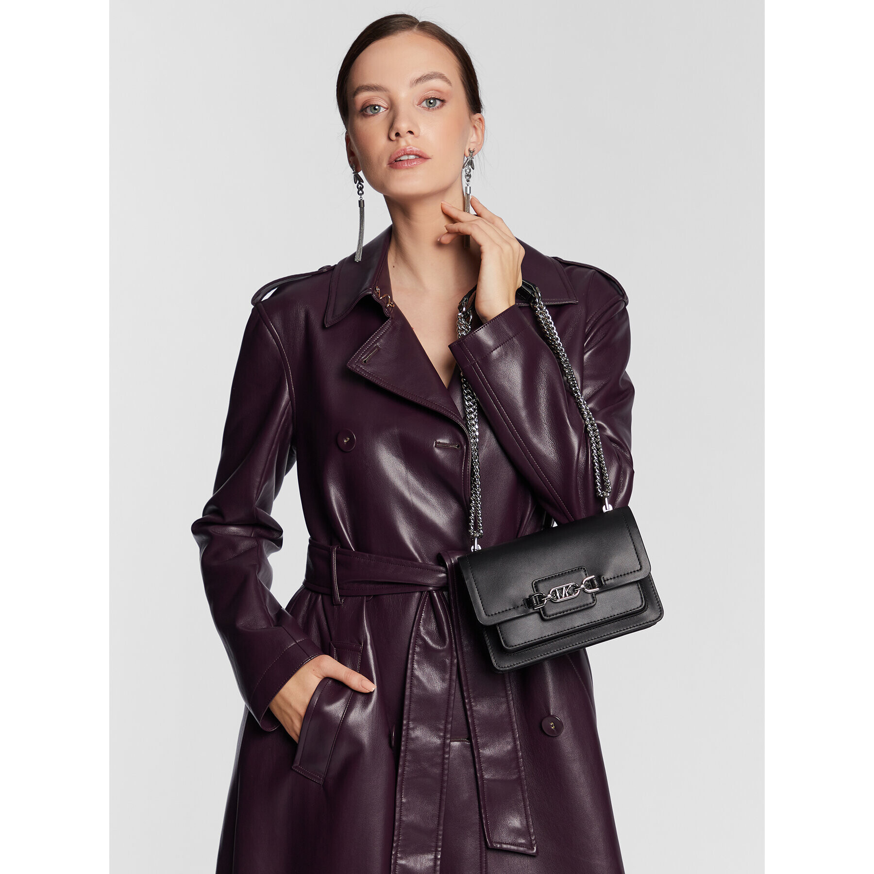 MICHAEL Michael Kors Дамска чанта Heather 32S2S7HC0L Черен - Pepit.bg