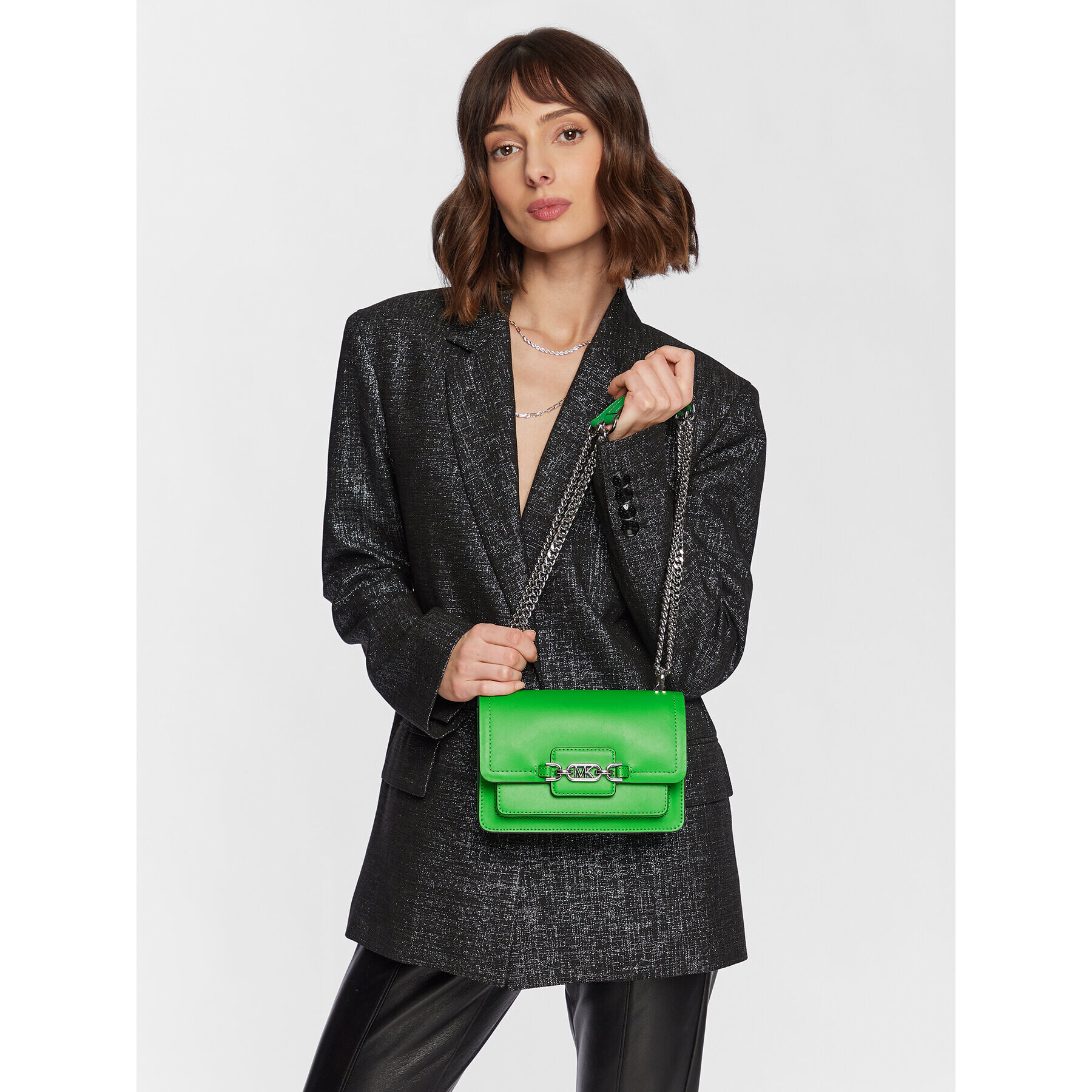 MICHAEL Michael Kors Дамска чанта Heather 32S2S7HC0L Зелен - Pepit.bg