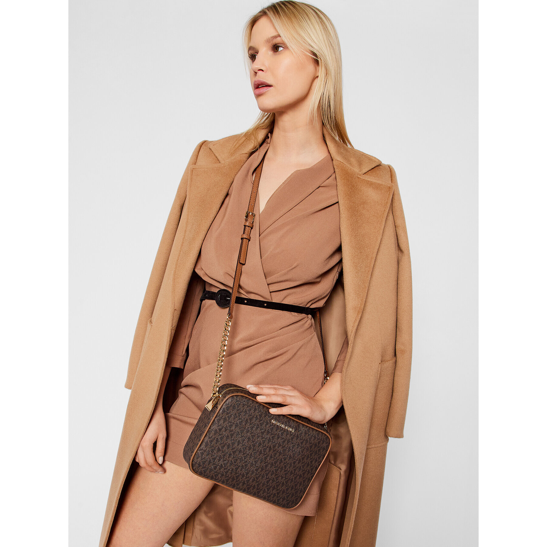 MICHAEL Michael Kors Дамска чанта Jet Set 32F1GJ6C7B Кафяв - Pepit.bg