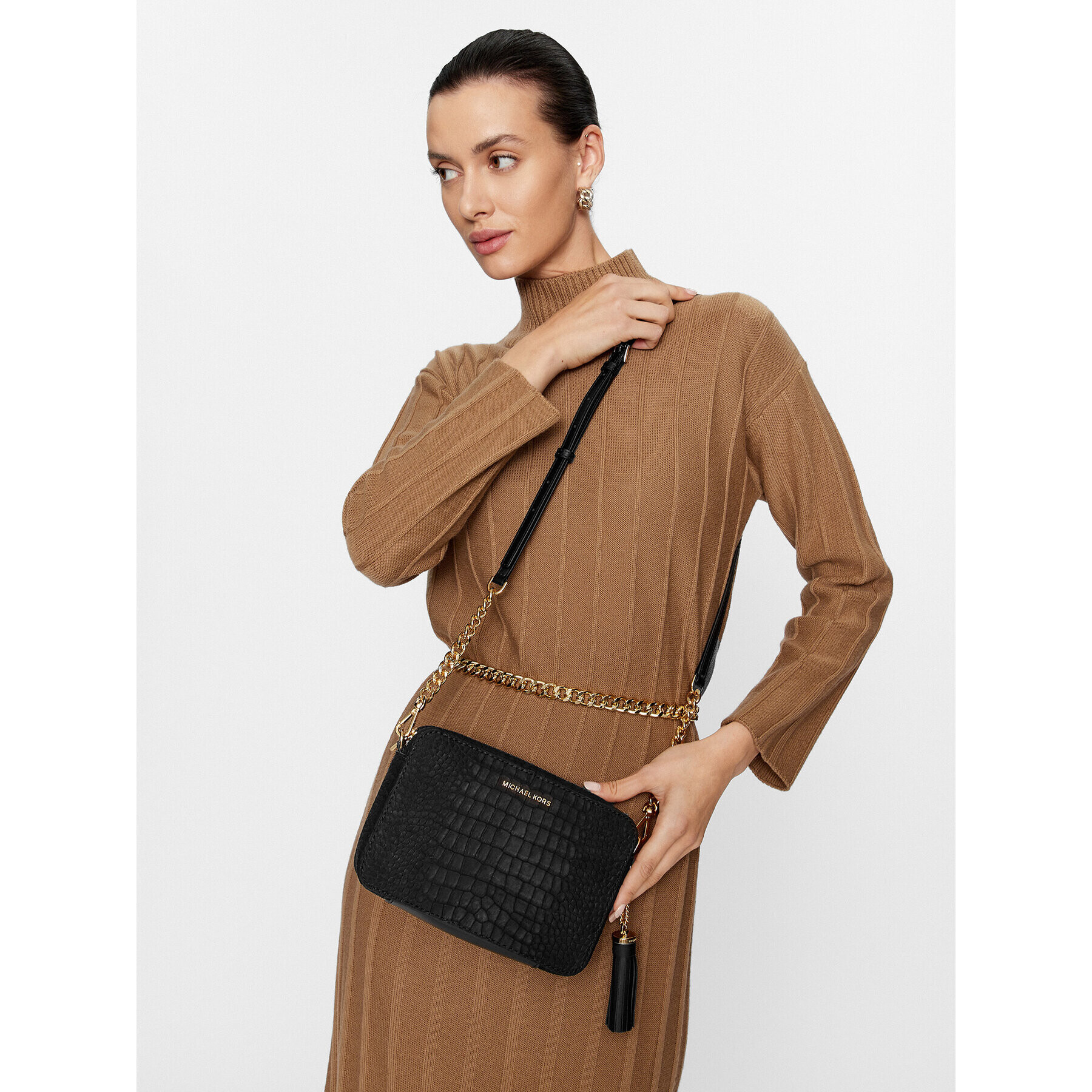MICHAEL Michael Kors Дамска чанта Jet Set 32F3GJ6C6E Черен - Pepit.bg