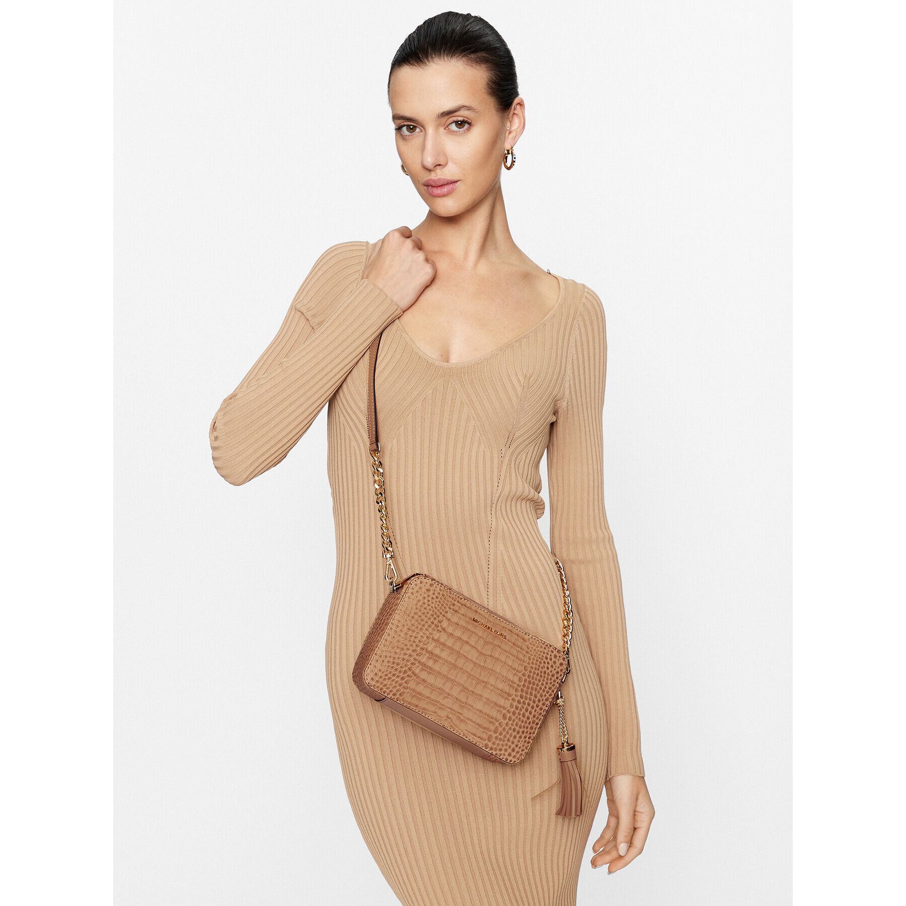 MICHAEL Michael Kors Дамска чанта Jet Set 32F3GJ6C6E Кафяв - Pepit.bg