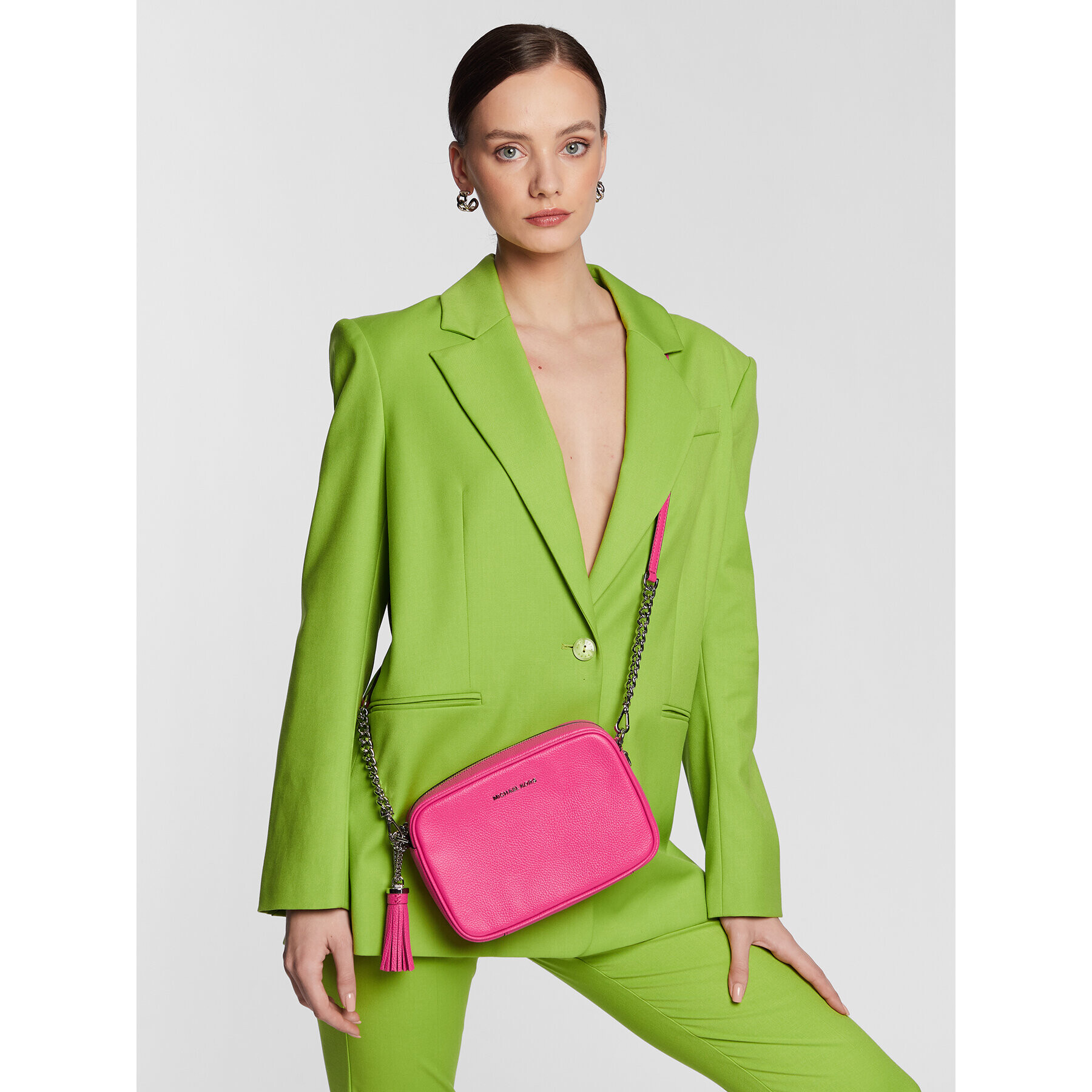 MICHAEL Michael Kors Дамска чанта Jet Set 32F7SGNM8L Розов - Pepit.bg
