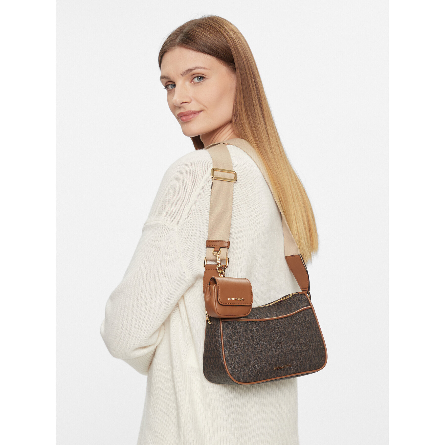 MICHAEL Michael Kors Дамска чанта Jet Set 32S3GJ6C8B Кафяв - Pepit.bg