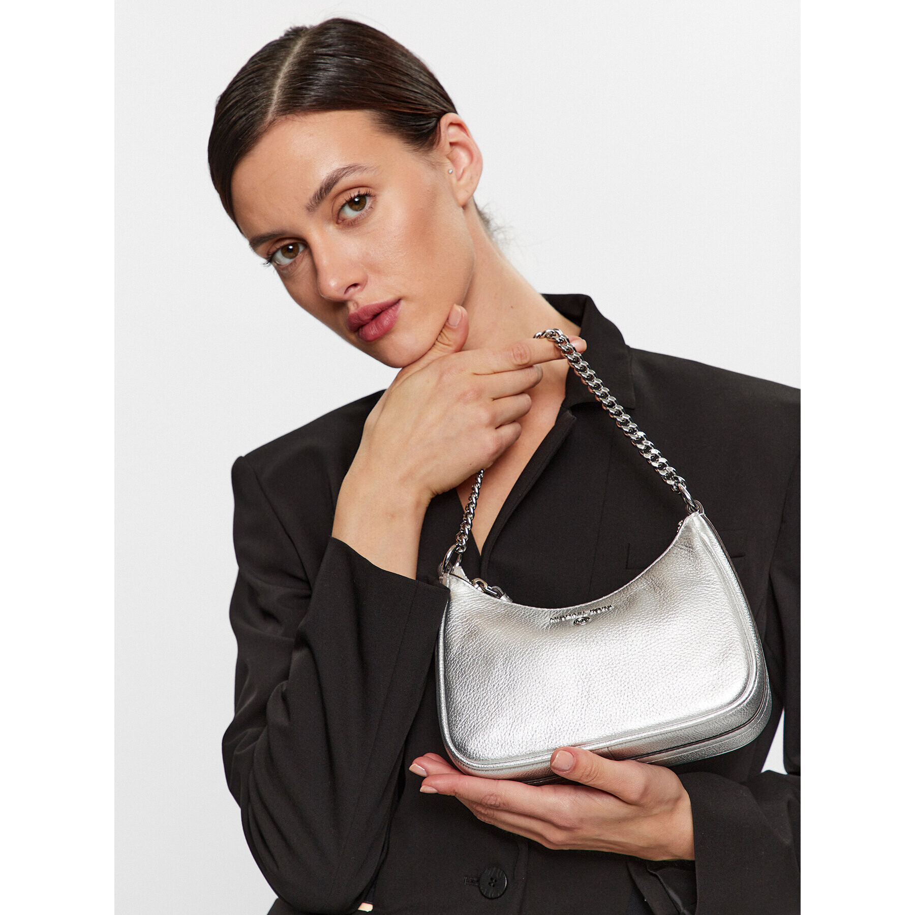 MICHAEL Michael Kors Дамска чанта Jet Set Charm 32F3ST9C0M Сребрист - Pepit.bg