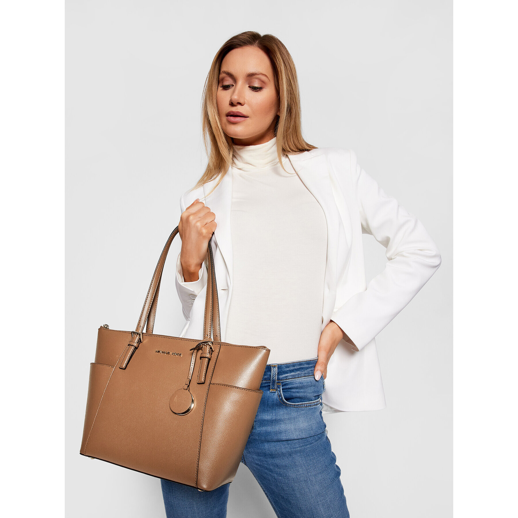 MICHAEL Michael Kors Дамска чанта Jet Set Item 30F2GTTT8L Кафяв - Pepit.bg