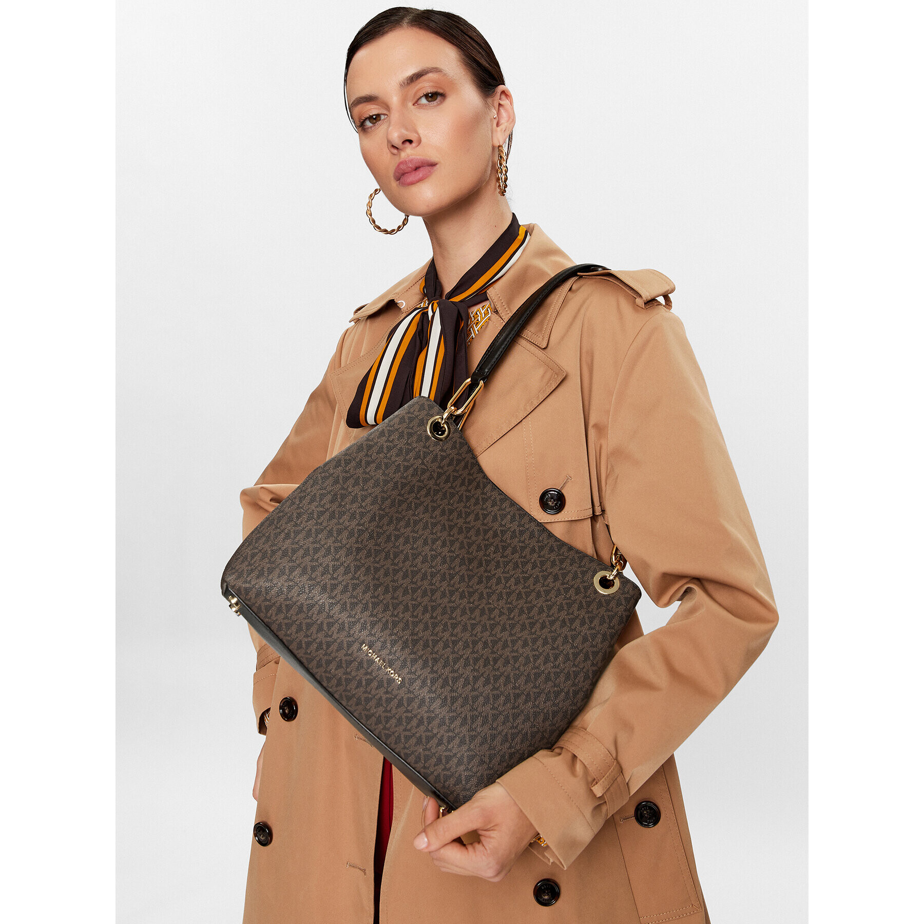 MICHAEL Michael Kors Дамска чанта Kensington 30F3G8KT7B Кафяв - Pepit.bg