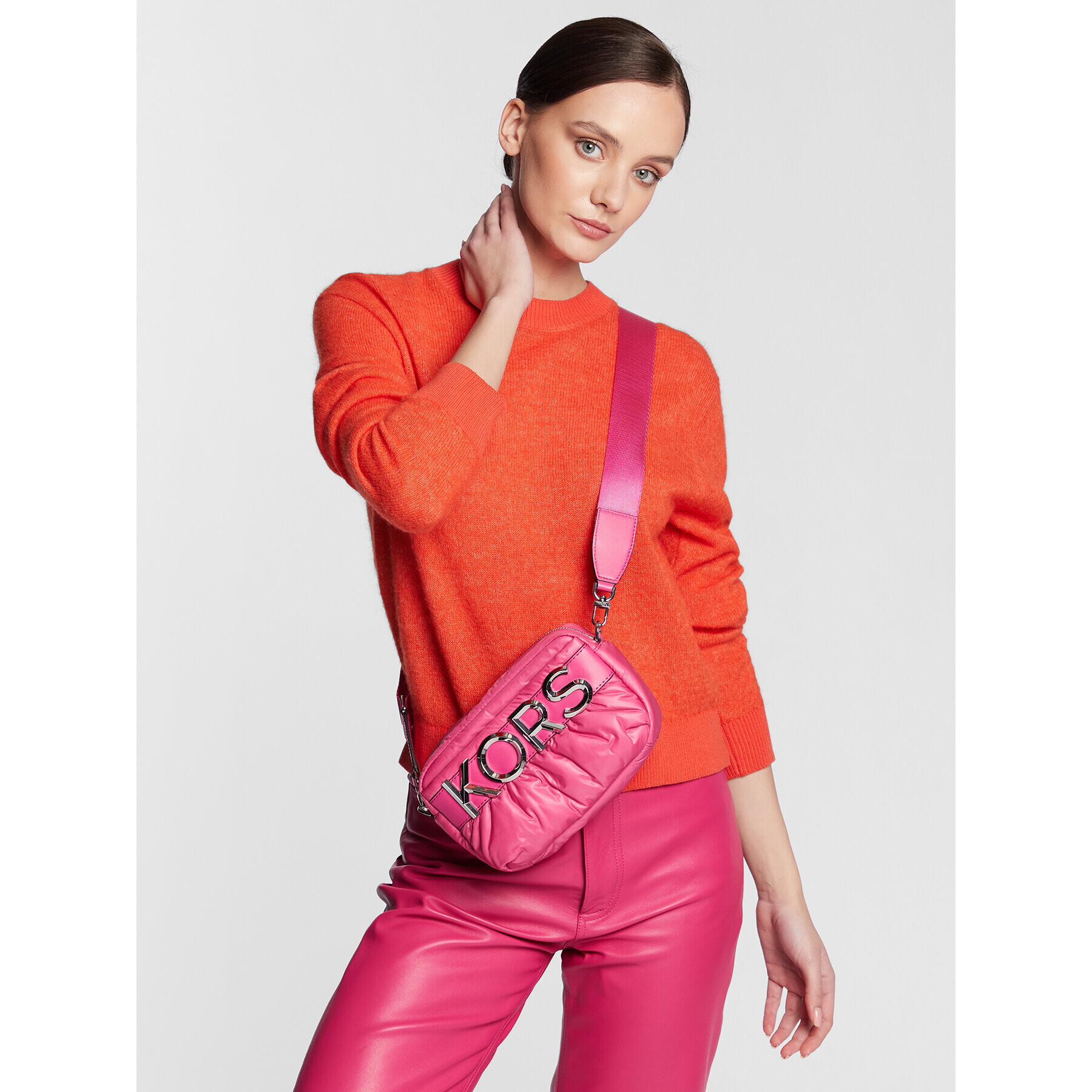 MICHAEL Michael Kors Дамска чанта Leonie 32R3S3LC7B Розов - Pepit.bg
