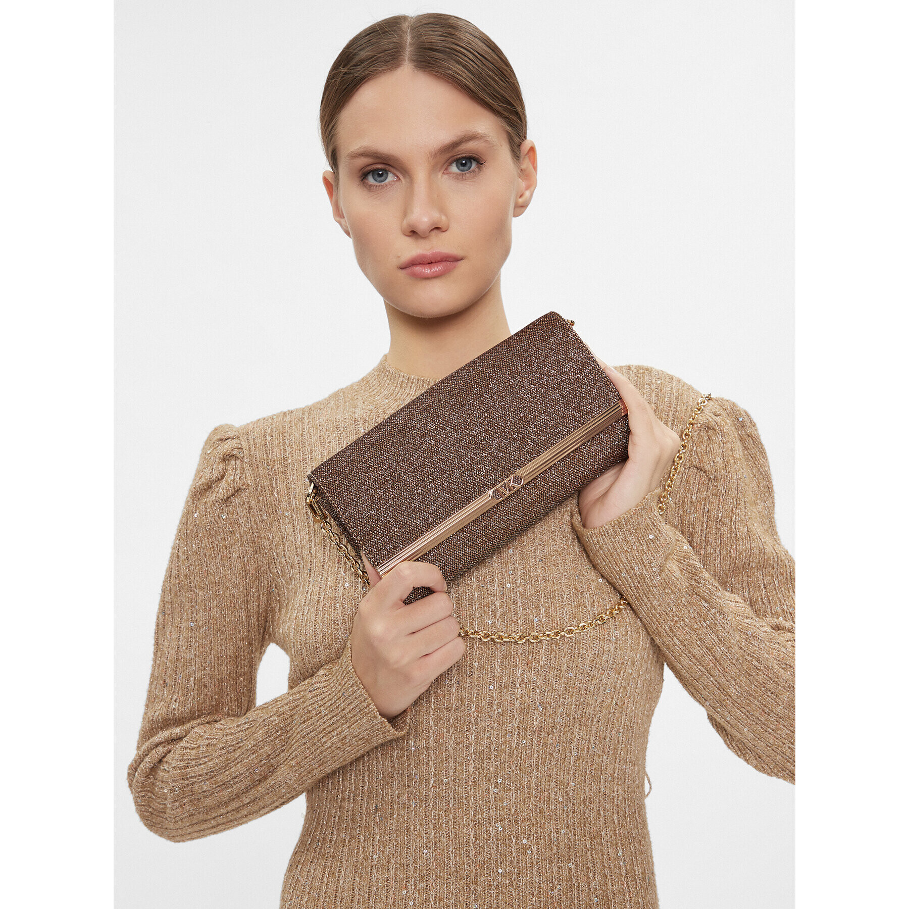 MICHAEL Michael Kors Дамска чанта Mona 30H3G8OC3O Златист - Pepit.bg