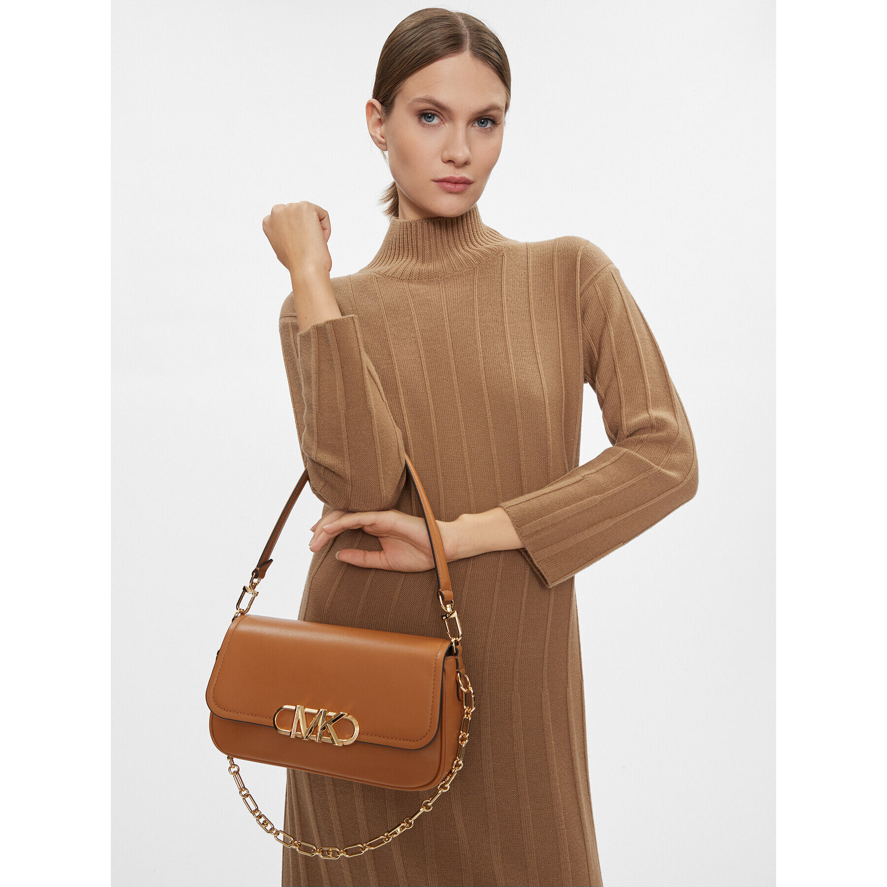 MICHAEL Michael Kors Дамска чанта Parker 30F2G7PC2L Кафяв - Pepit.bg
