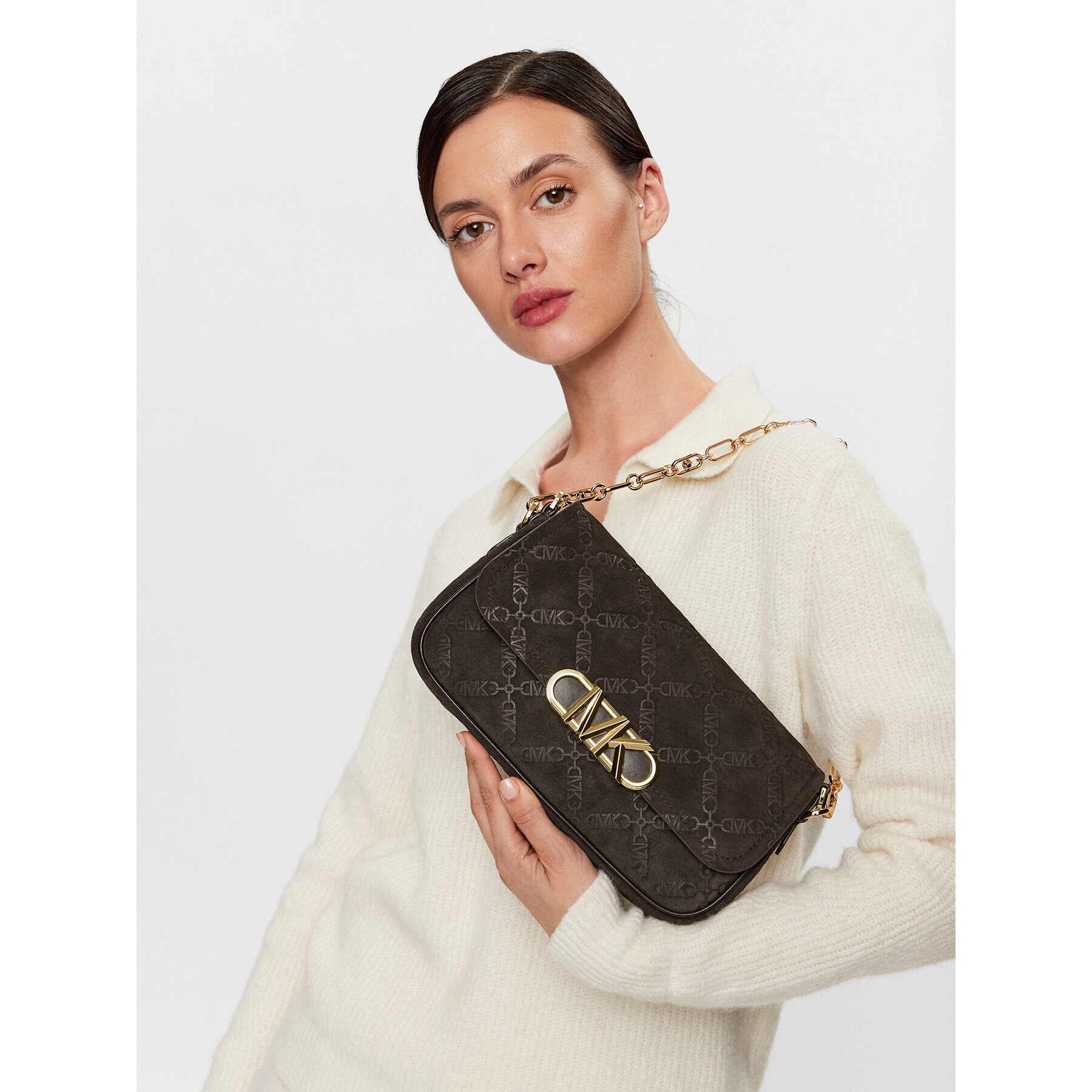 MICHAEL Michael Kors Дамска чанта Parker 30F3G7PC2S Кафяв - Pepit.bg