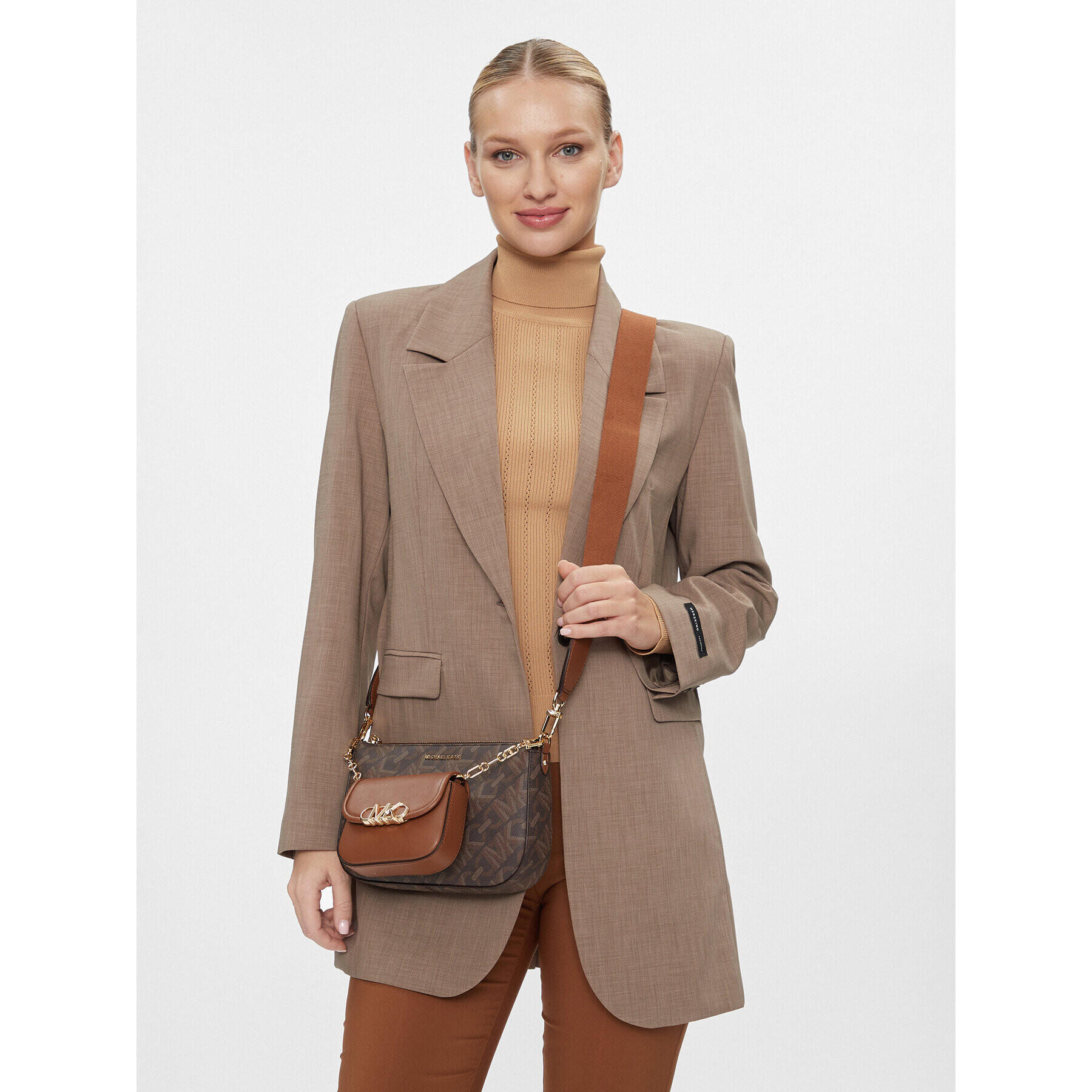 MICHAEL Michael Kors Дамска чанта Parker 32H3G7PC3B Кафяв - Pepit.bg