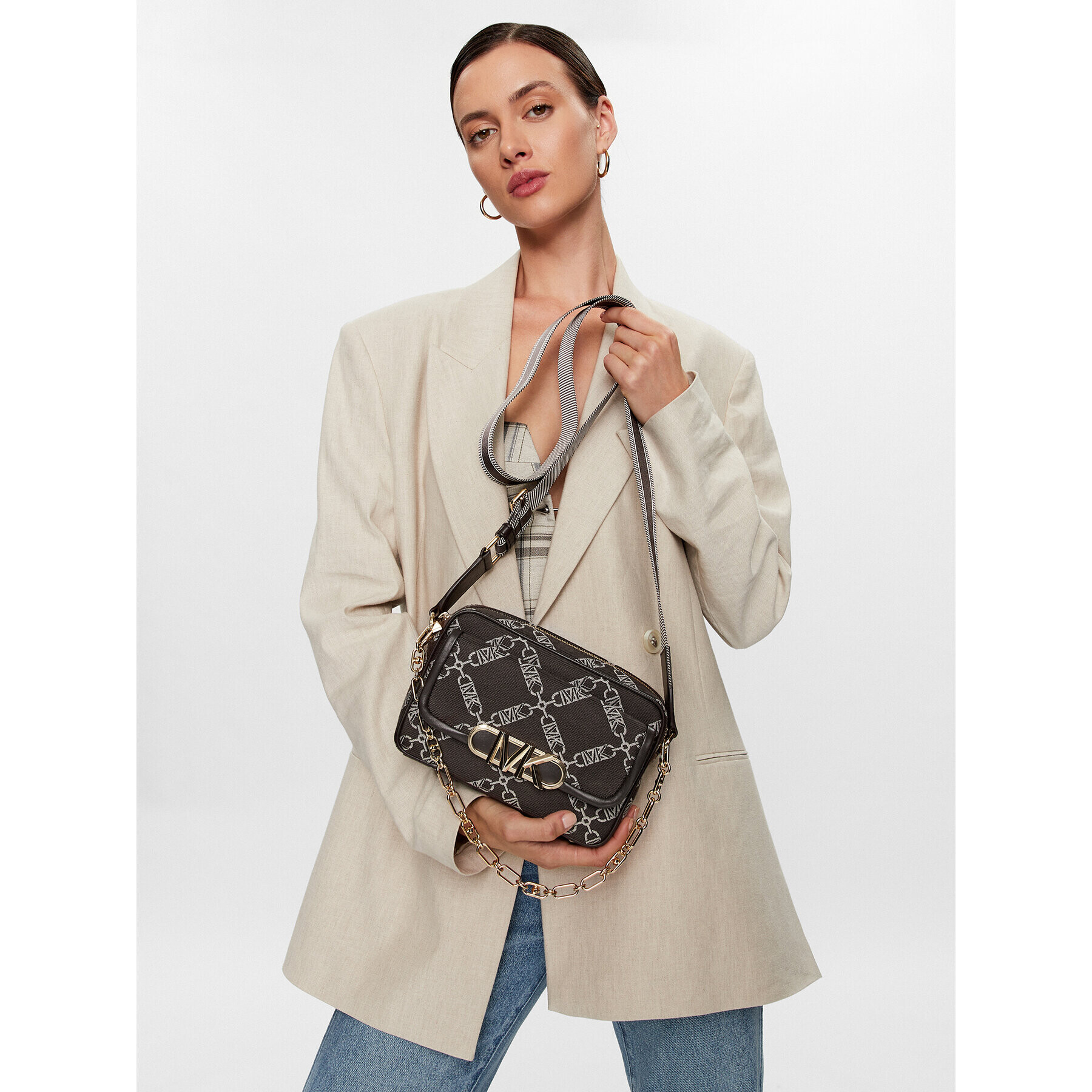MICHAEL Michael Kors Дамска чанта Parker 32S3G7PC6J Кафяв - Pepit.bg