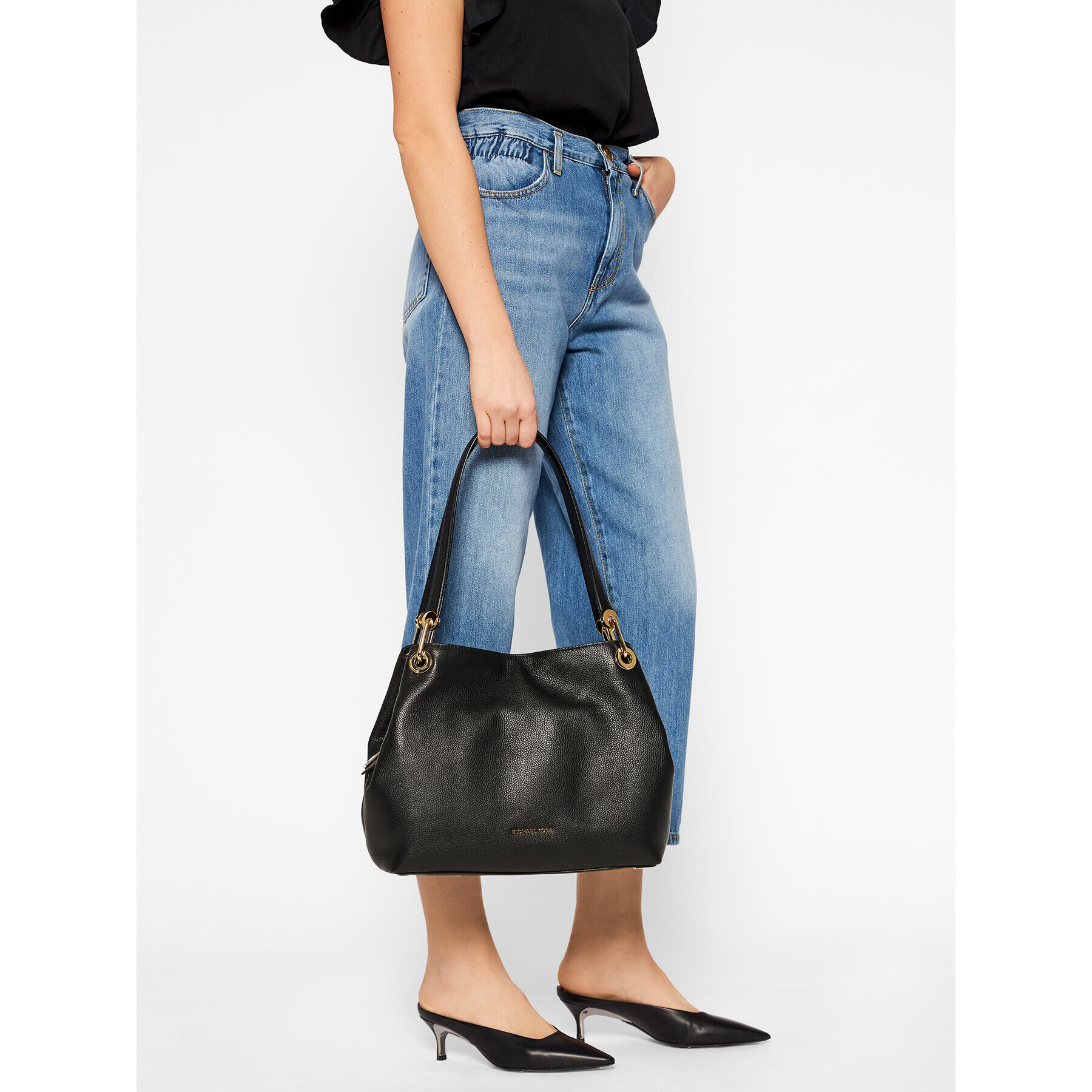 MICHAEL Michael Kors Дамска чанта Raven 30H6GRXE3L Черен - Pepit.bg