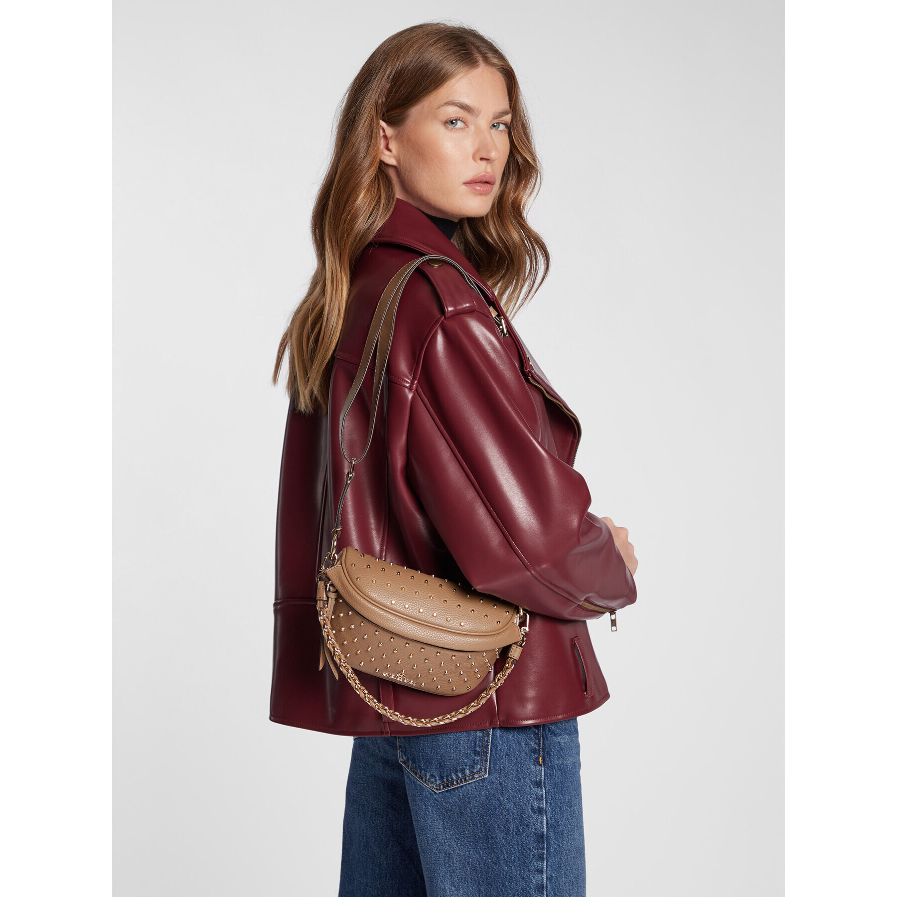 MICHAEL Michael Kors Дамска чанта Slater 30F2G04M1L Кафяв - Pepit.bg