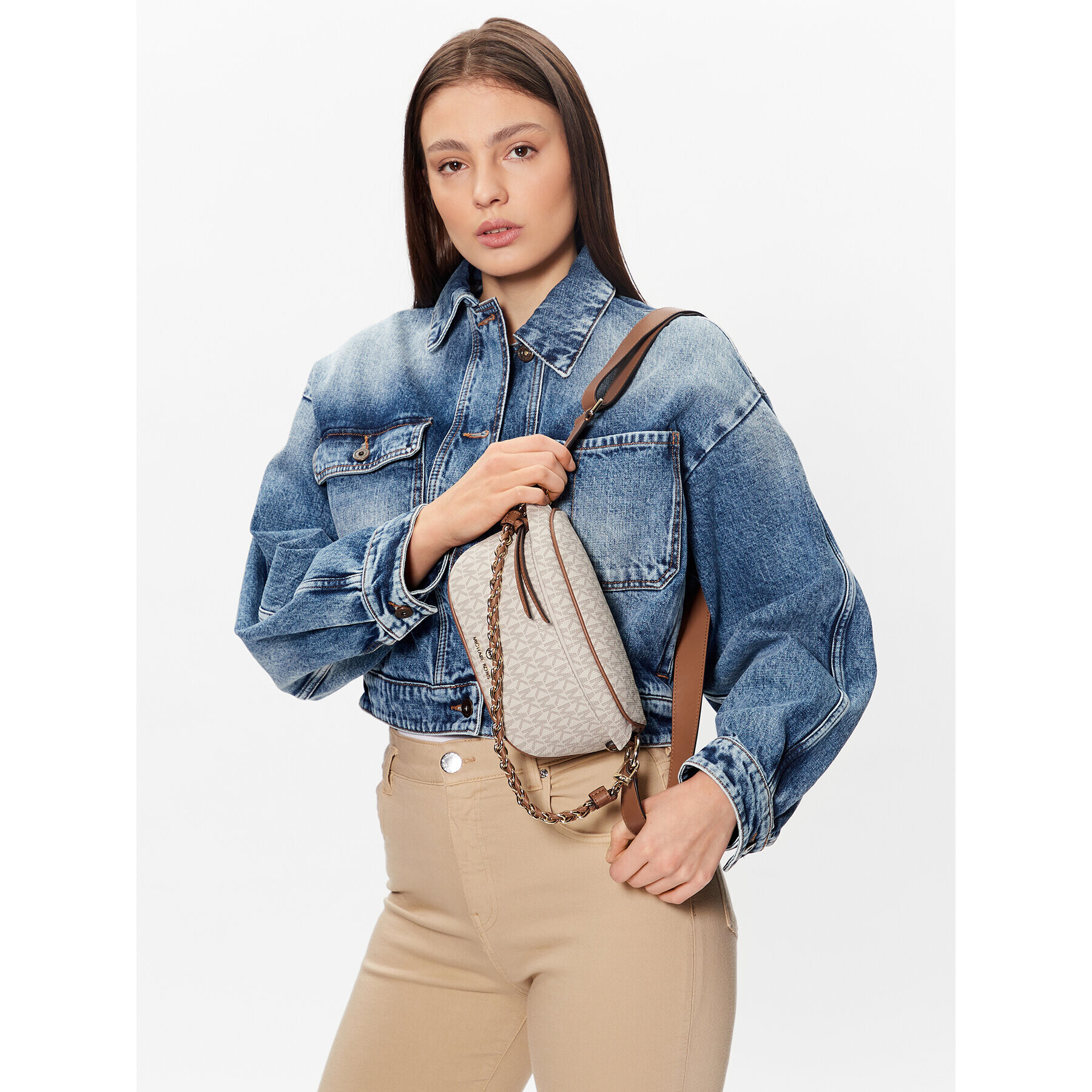 MICHAEL Michael Kors Дамска чанта Slater 30S2G04M1B Бежов - Pepit.bg